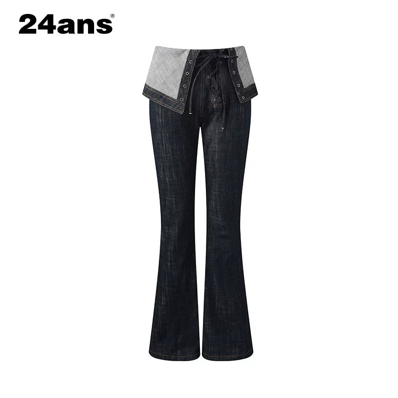 24ans_Flared_Denim_Jeans_With_Adjustable_Waist_And_Tied_Cuff_Detail_MISSTT