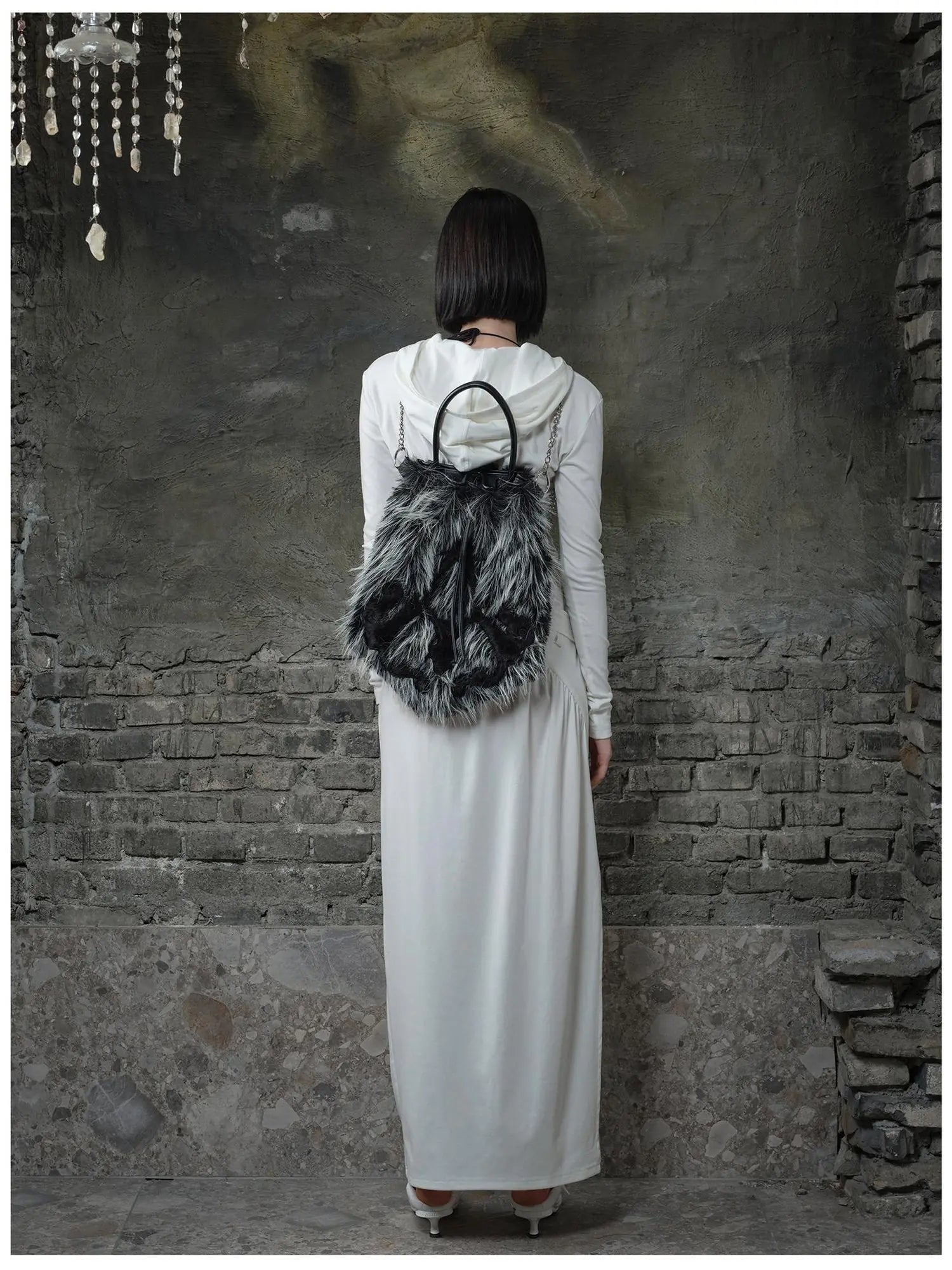 Fleece Trimmed Floral Print Hoodie and Maxi Skirt Set