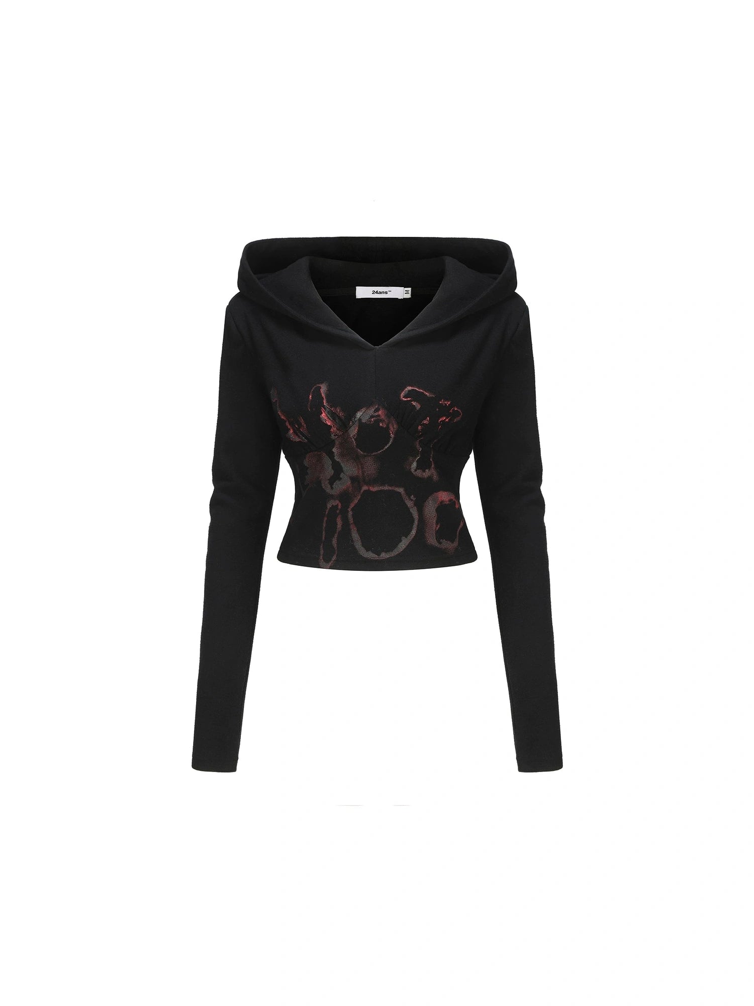 Fleece Trimmed Floral Print Hoodie and Maxi Skirt Set