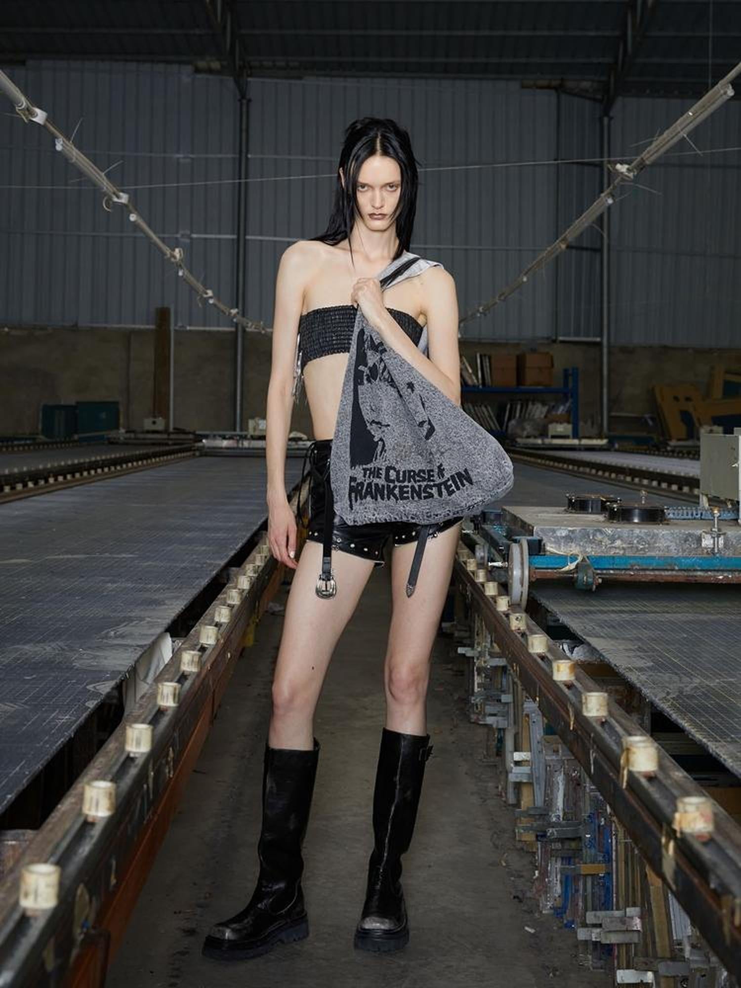 24ans Gray Dark Gray Designer Canvas Tote Bag