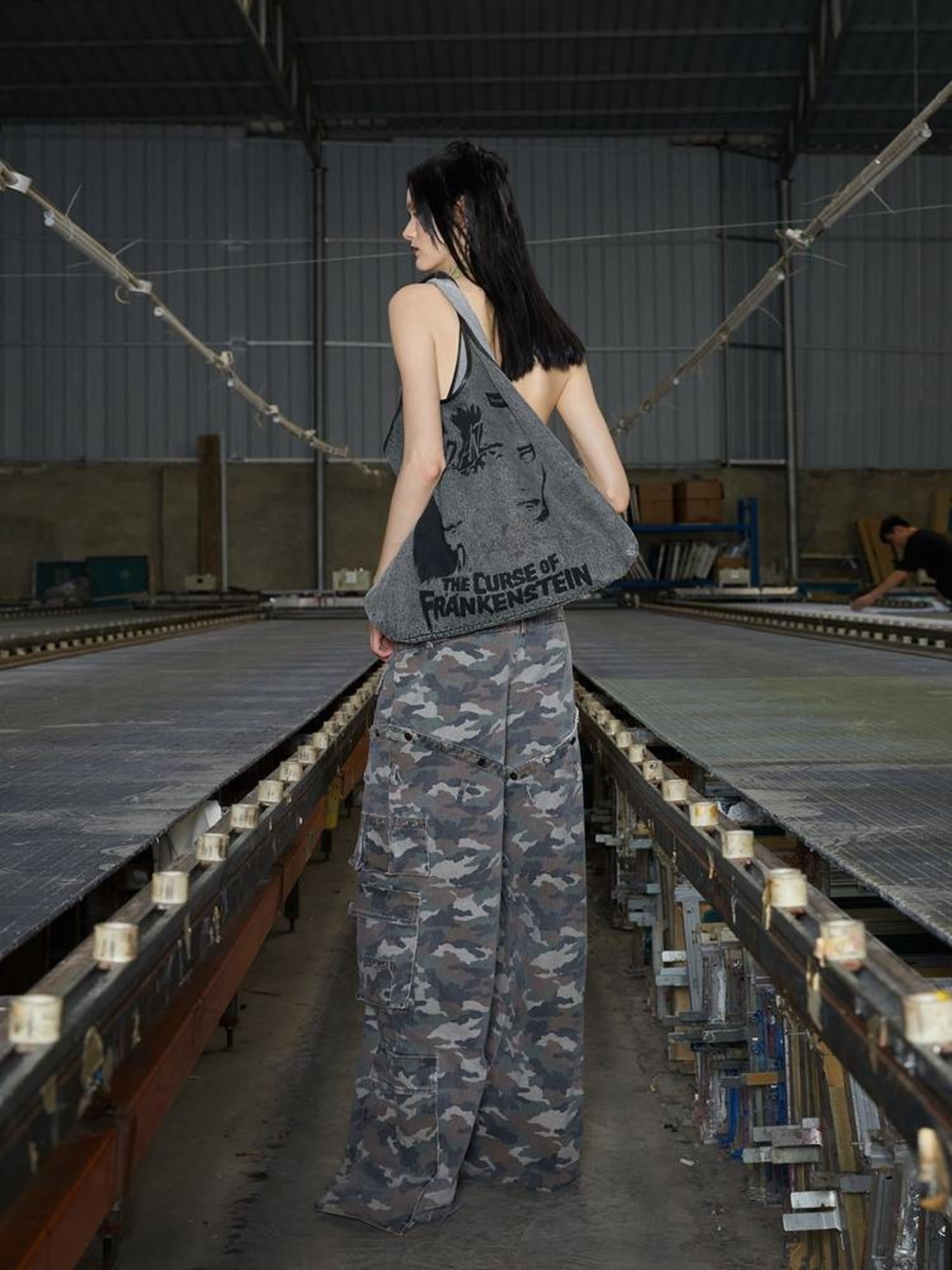 24ans Gray Dark Gray Designer Canvas Tote Bag