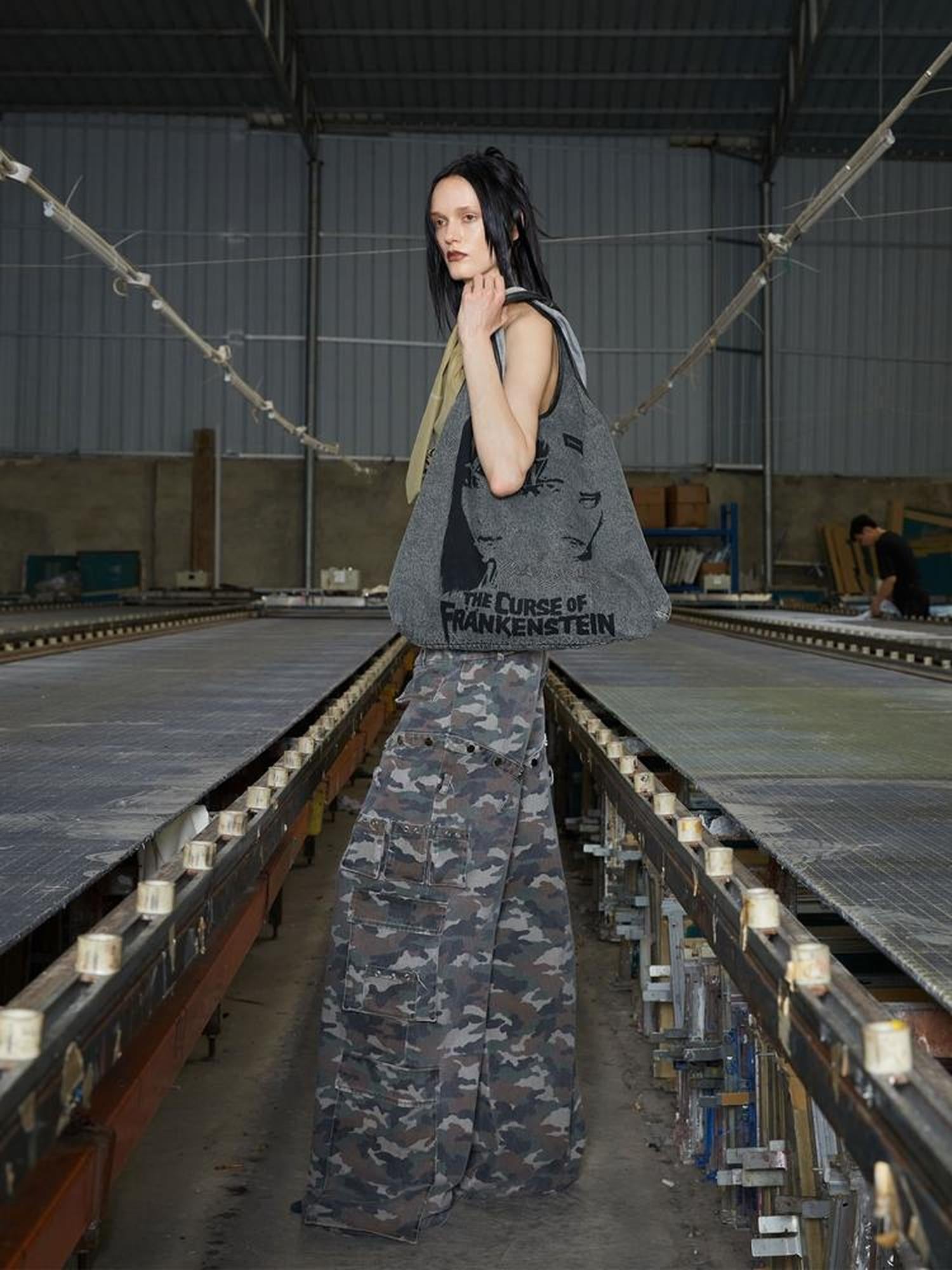 24ans Gray Dark Gray Designer Canvas Tote Bag