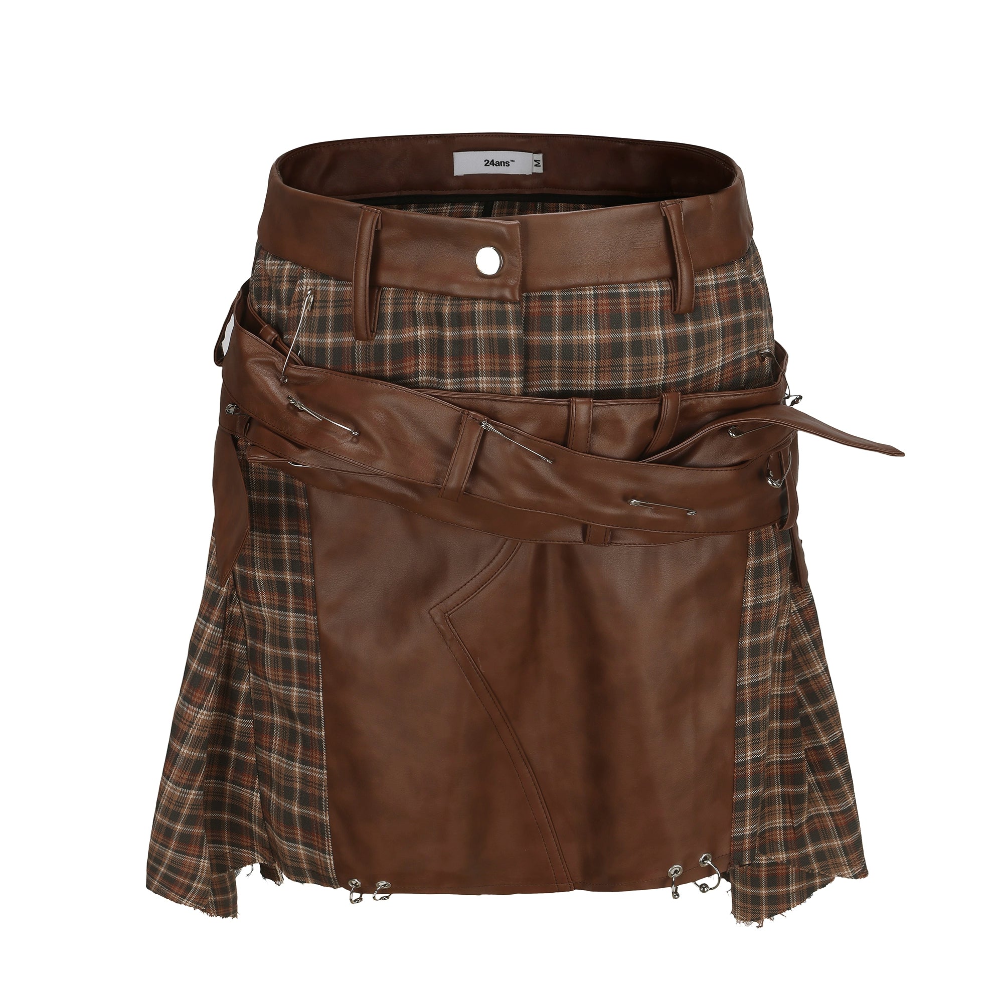 24ans_Grey_Brown_Backless_Denim_Structured_Skirt_Set_MISSTT