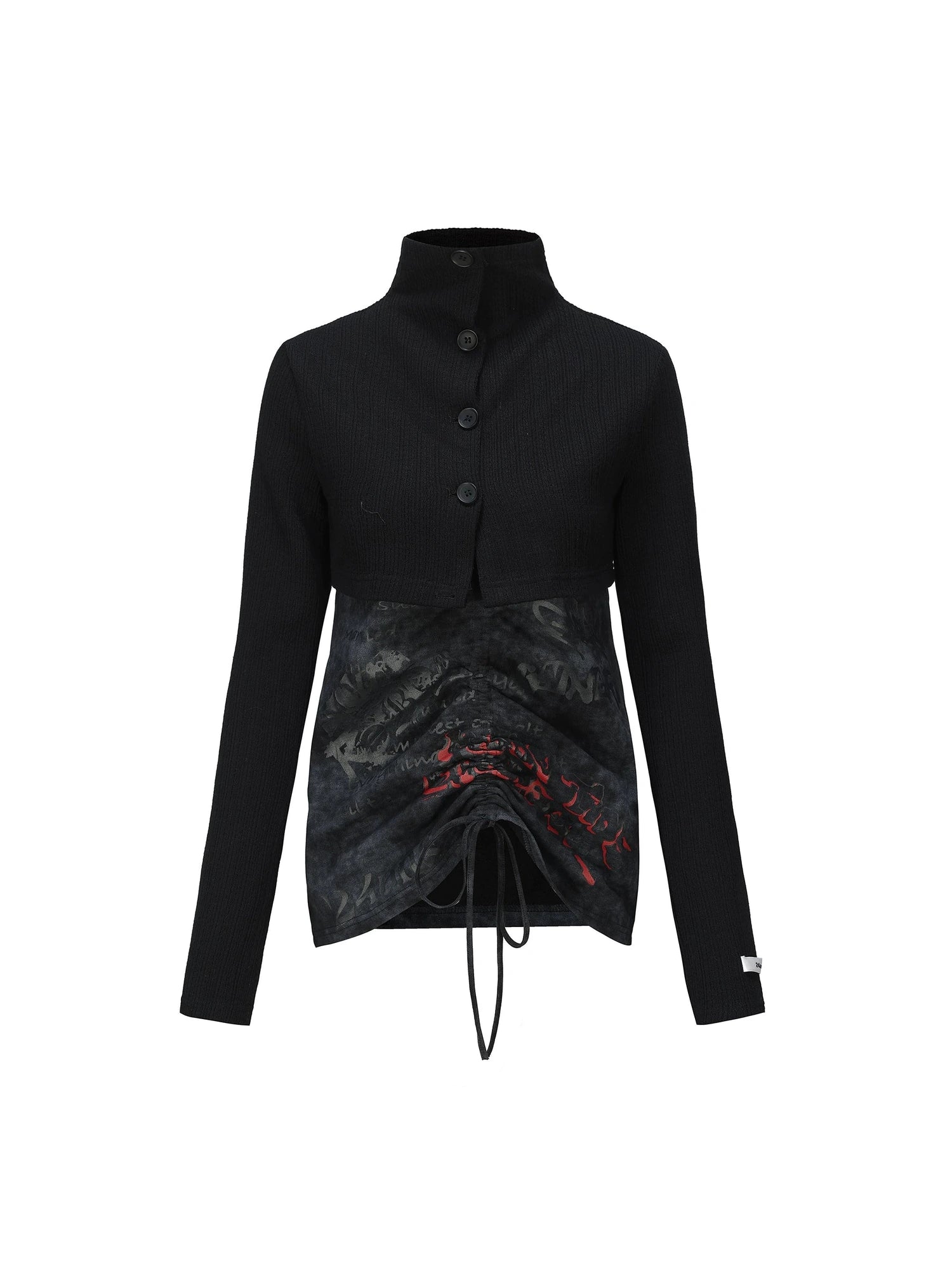 High Neck Knit Sweater Dress with Detachable Collar