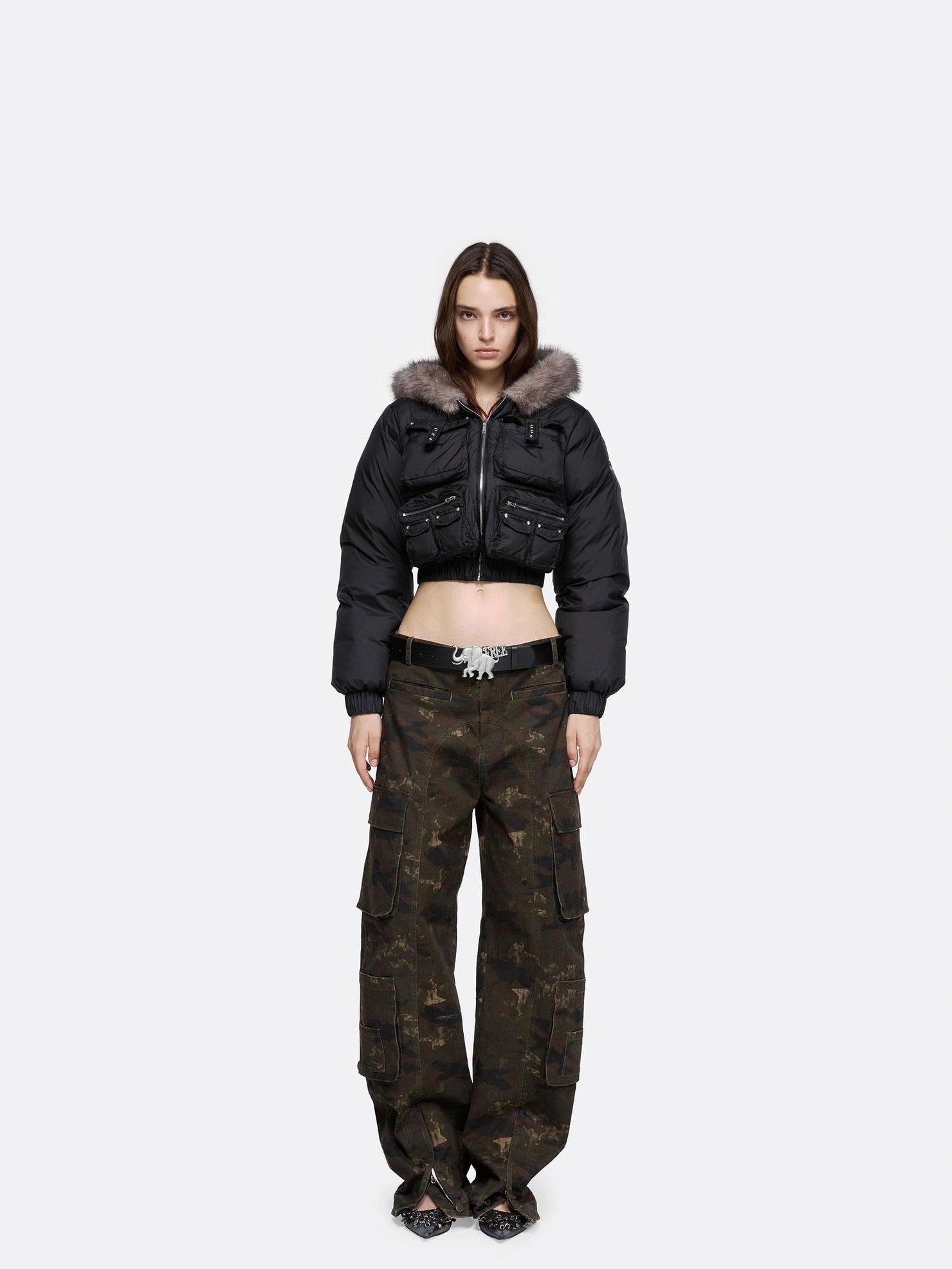 24ans Hooded Down Jacket With 3D Pockets Down Jacket