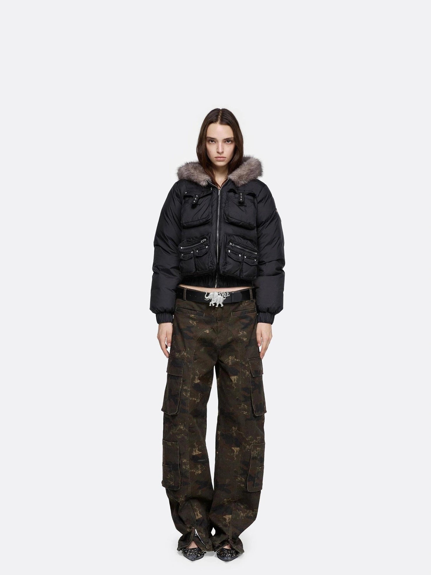 24ans Hooded Down Jacket With 3D Pockets Down Jacket