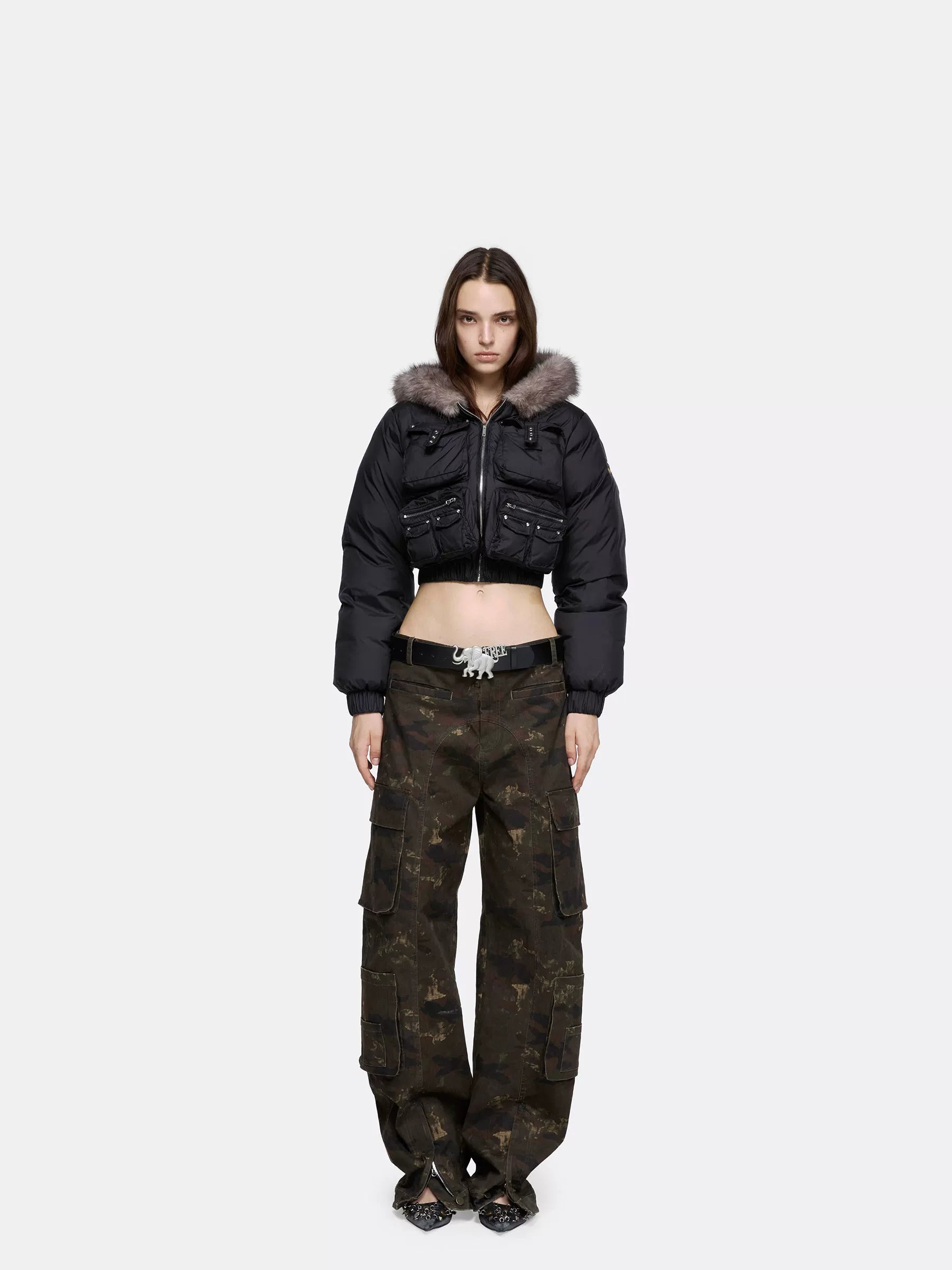 24ans Hooded Down Jacket With 3D Pockets Down Jacket-2