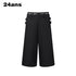 24ans Lace Patchwork Flared Denim Shorts In Black And White MISSTT