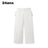 24ans Lace Patchwork Flared Denim Shorts In Black And White MISSTT