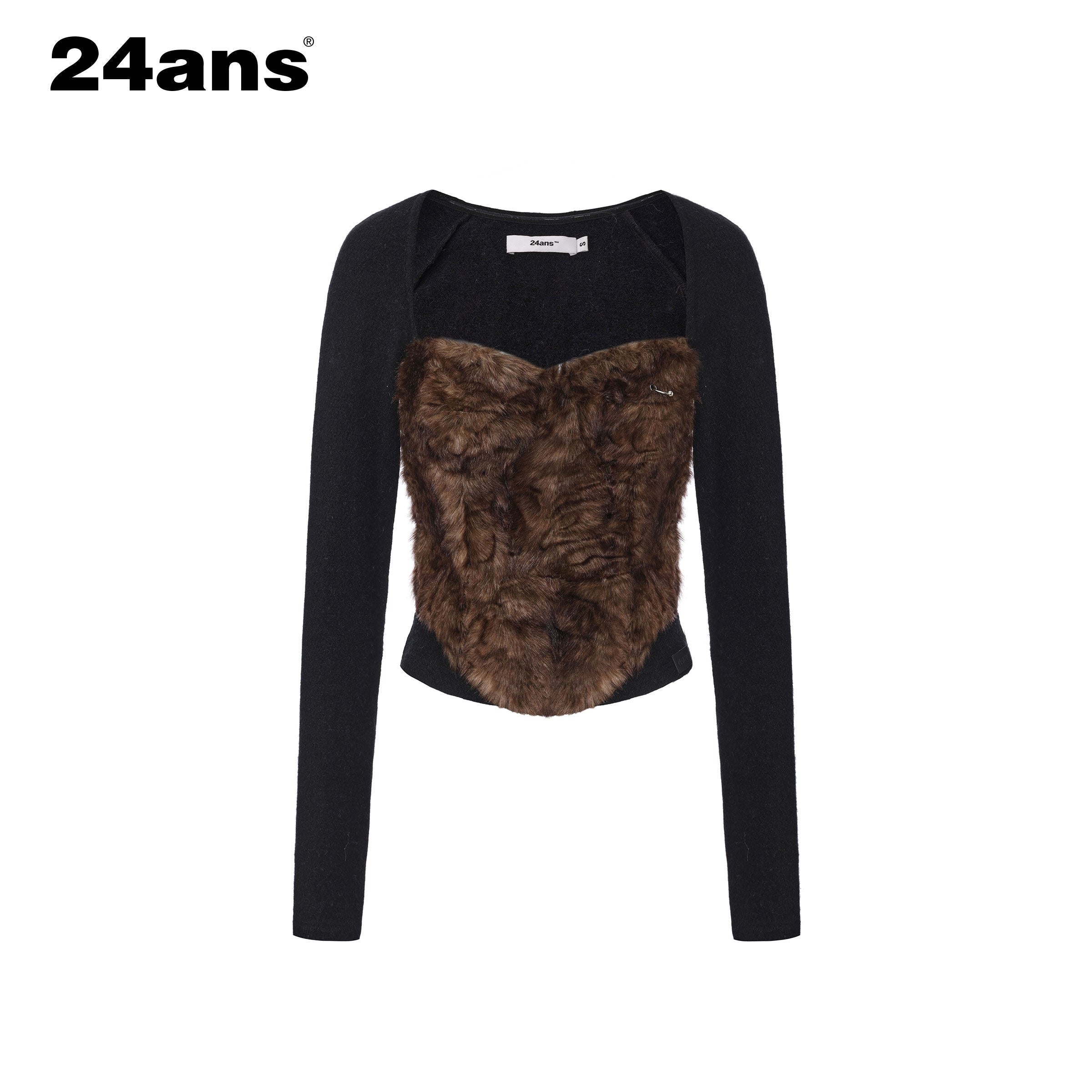 24ans_Leopard_Print_Slim_Fit_Patchwork_Cropped_Long_Sleeve_Polyester_Women_T-Shirt_MISSTT