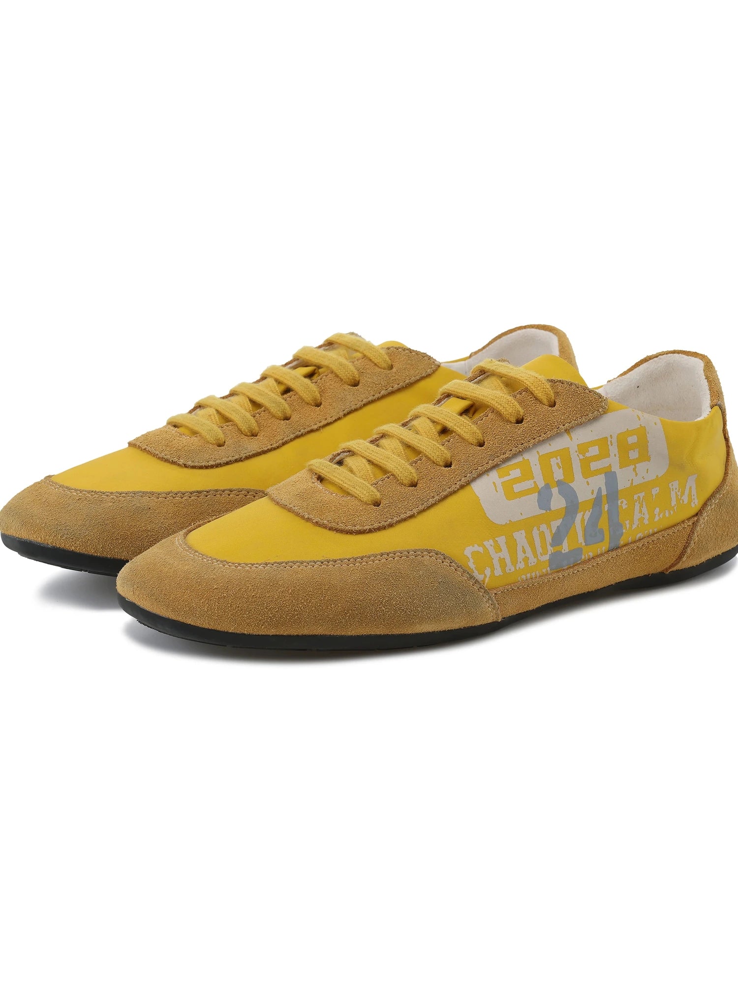 Leopard Print Split Leather Casual Sneakers