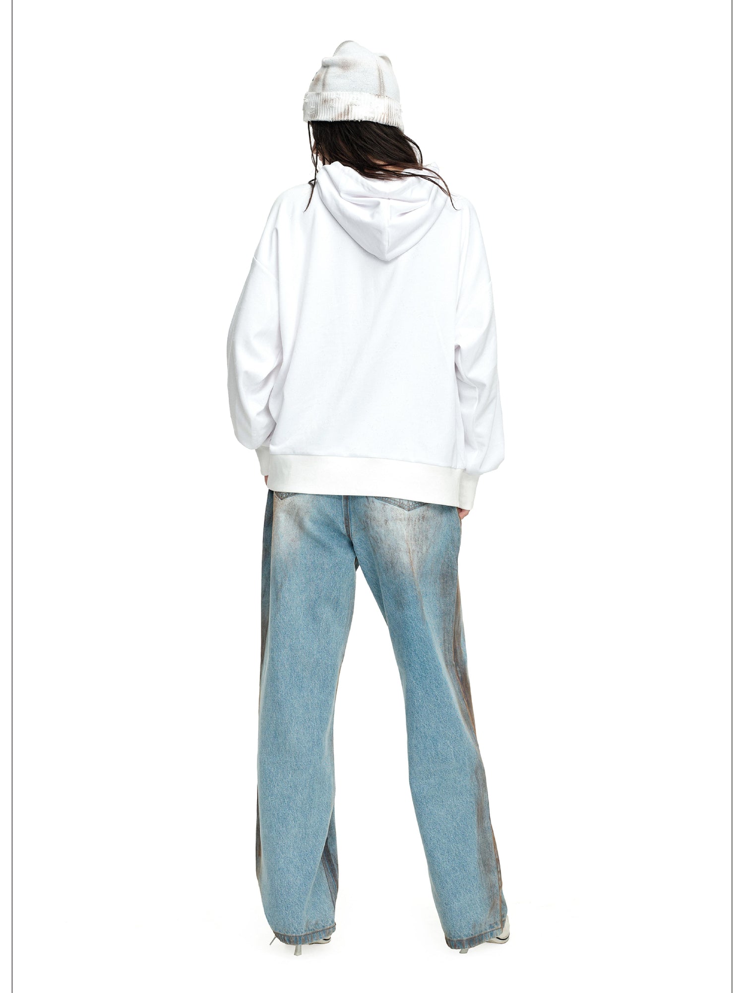 24ans Logo Hoodie Unconventional Essential V-Neck T-Shirt Long-Sleeve