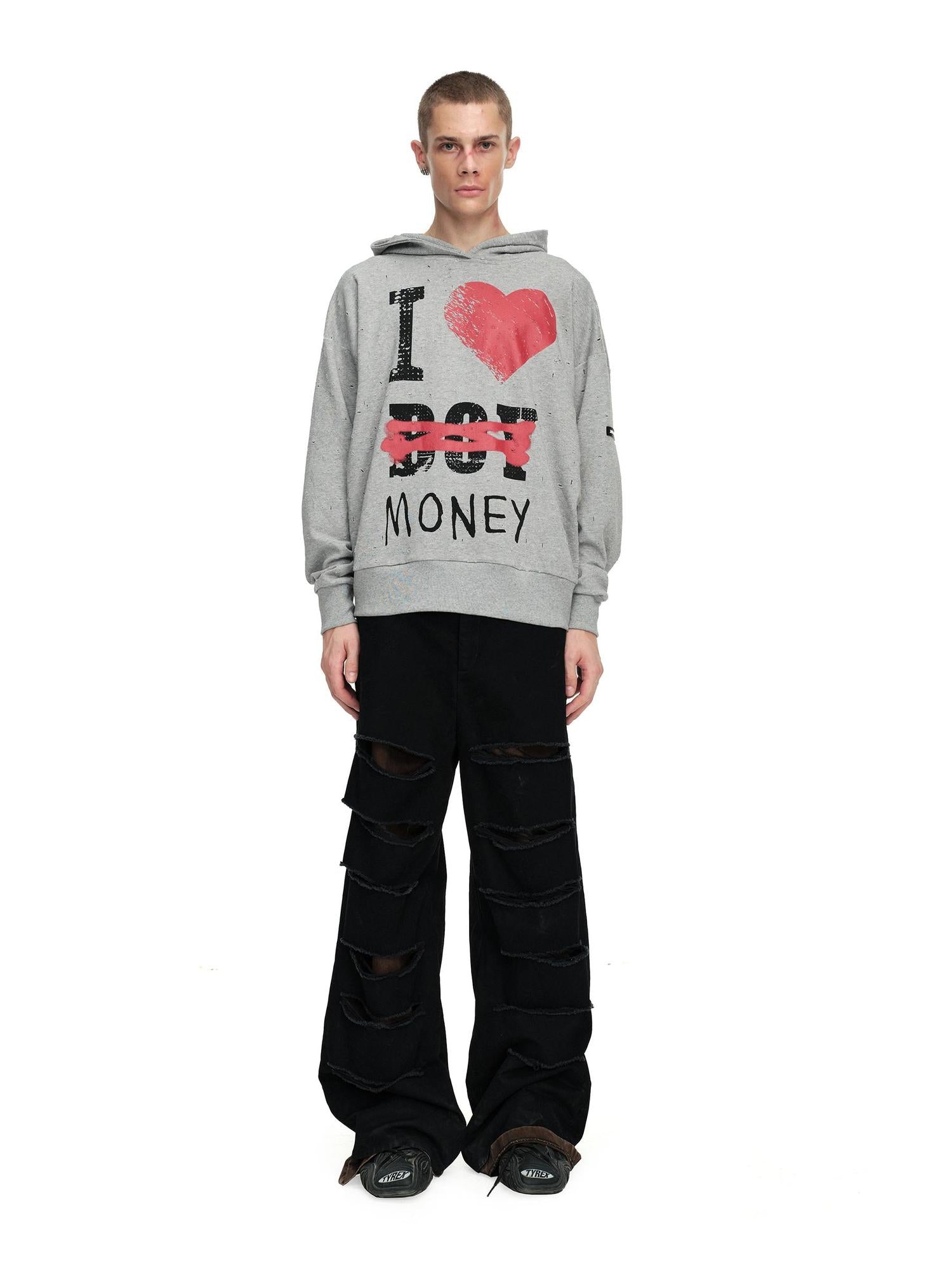 24ans Logo Hoodie Unconventional Essential V-Neck T-Shirt Long-Sleeve