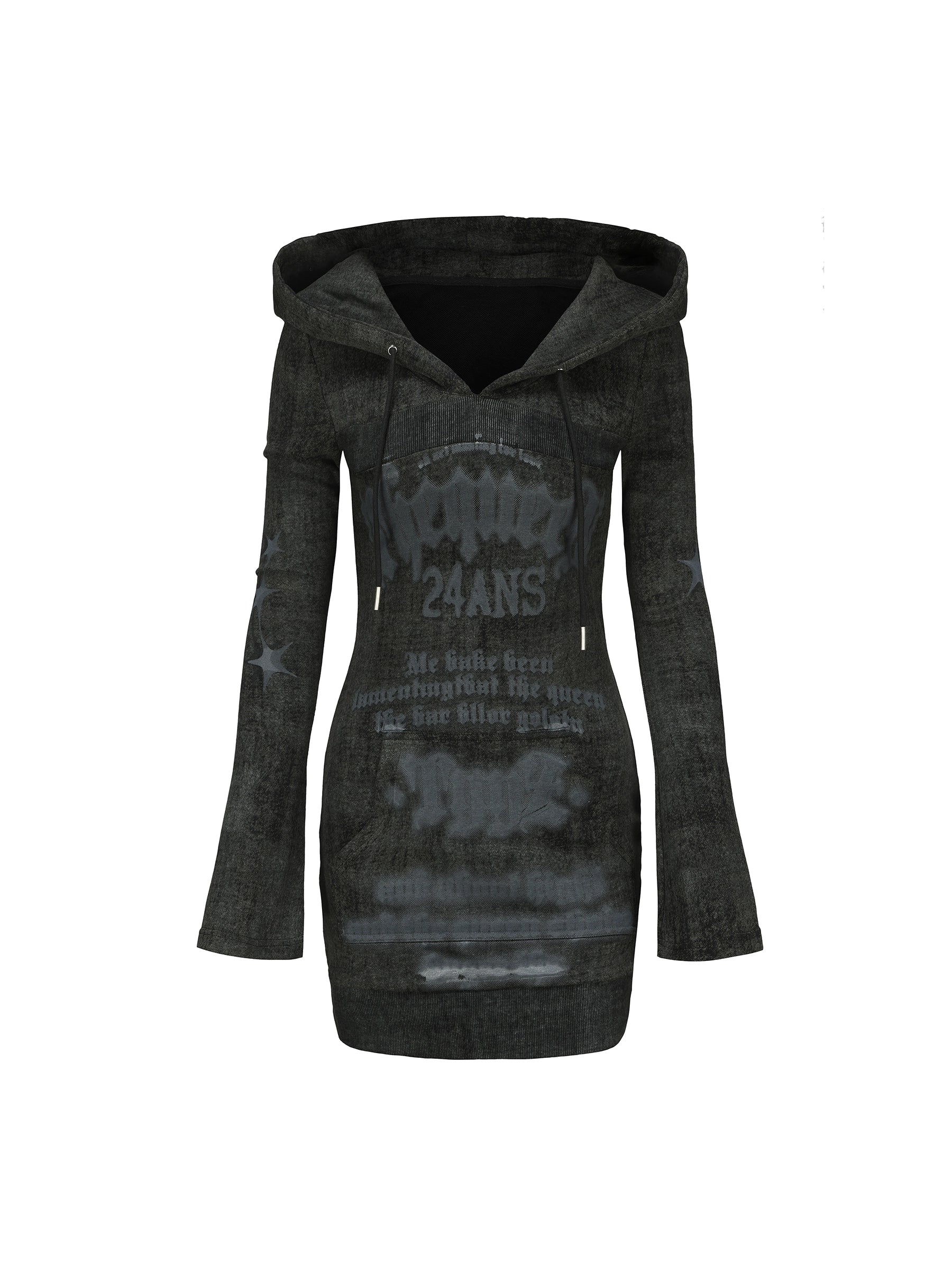 24ans_Loose_Fit_Black_Casual_Cotton_Blend_Women_Hoodie_Dress_MISSTT