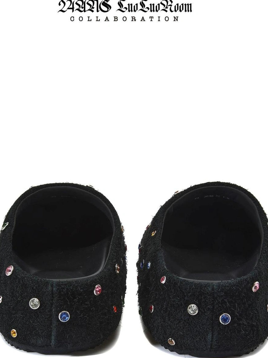 24ans Metallic Black Birkenstock Platform Sandals Shoes