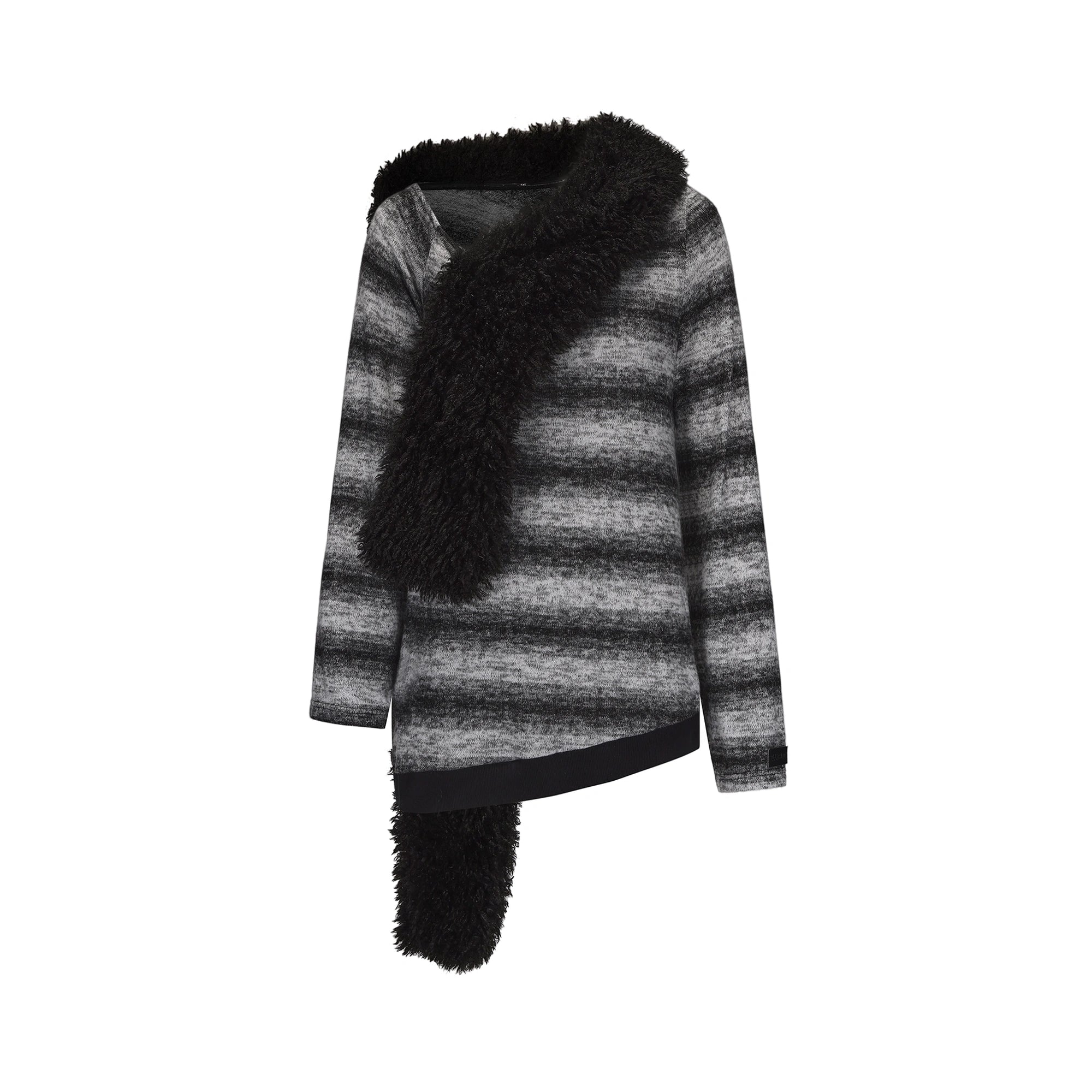 24ans_Off_Shoulder_Furry_Scarf_Sleeve_Stripe_Top_MISSTT
