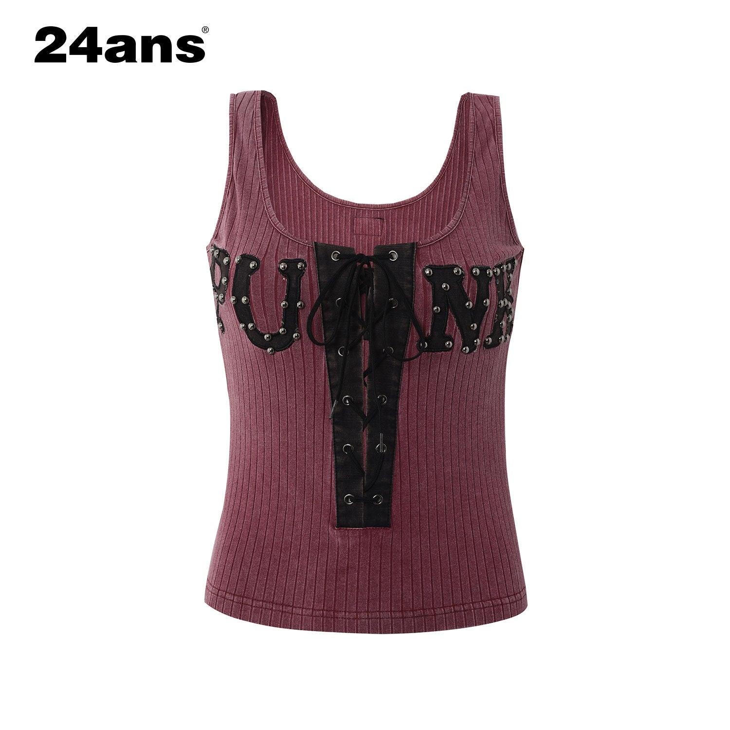 24ans_Original_Cotton_Stretch_Racerback_Cropped_Womens_Striped_Letter_Tank_Tops_MISSTT