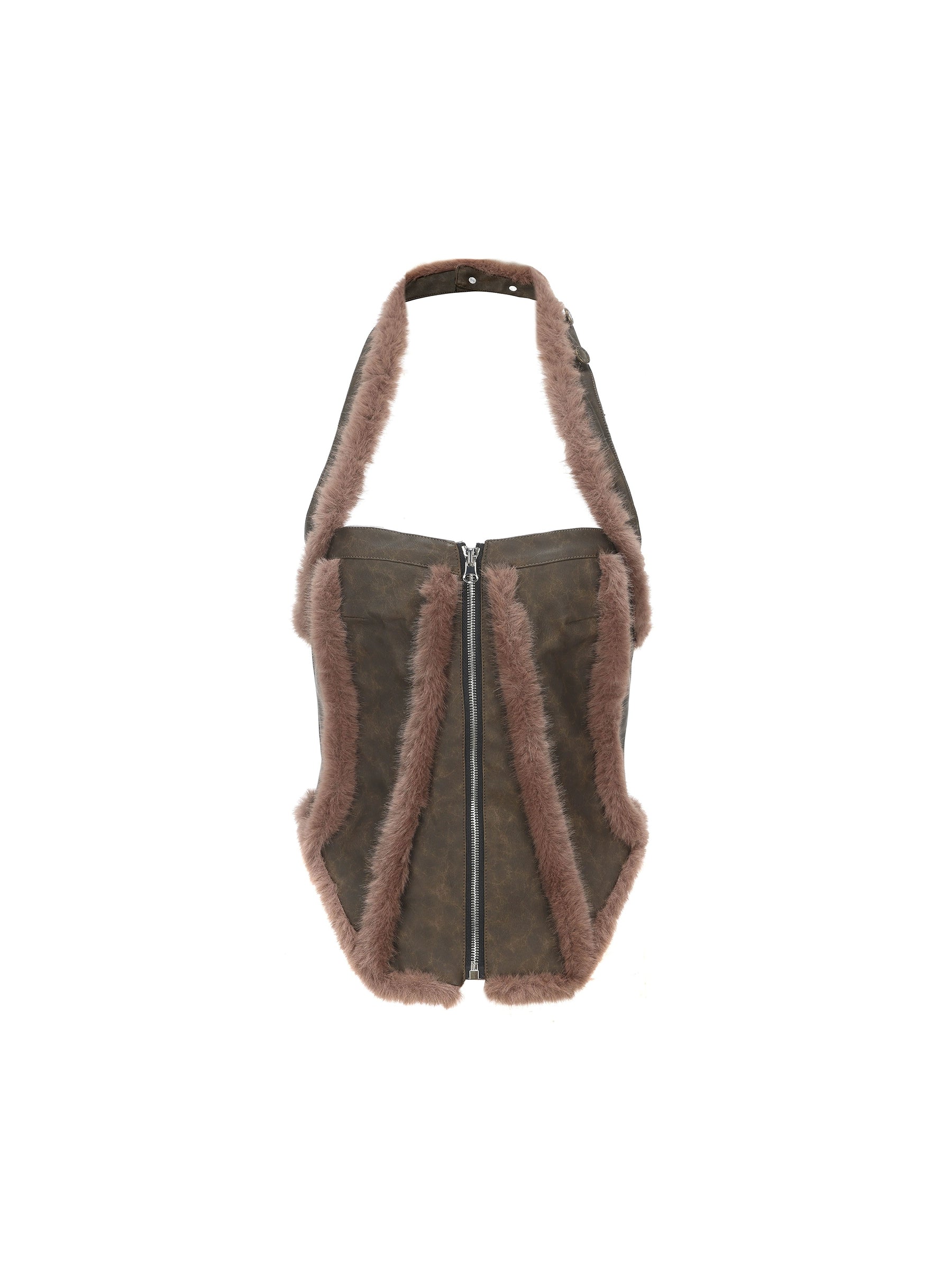 24ans PU Blend Cut Out Halter Top and Skirt Set MISSTT