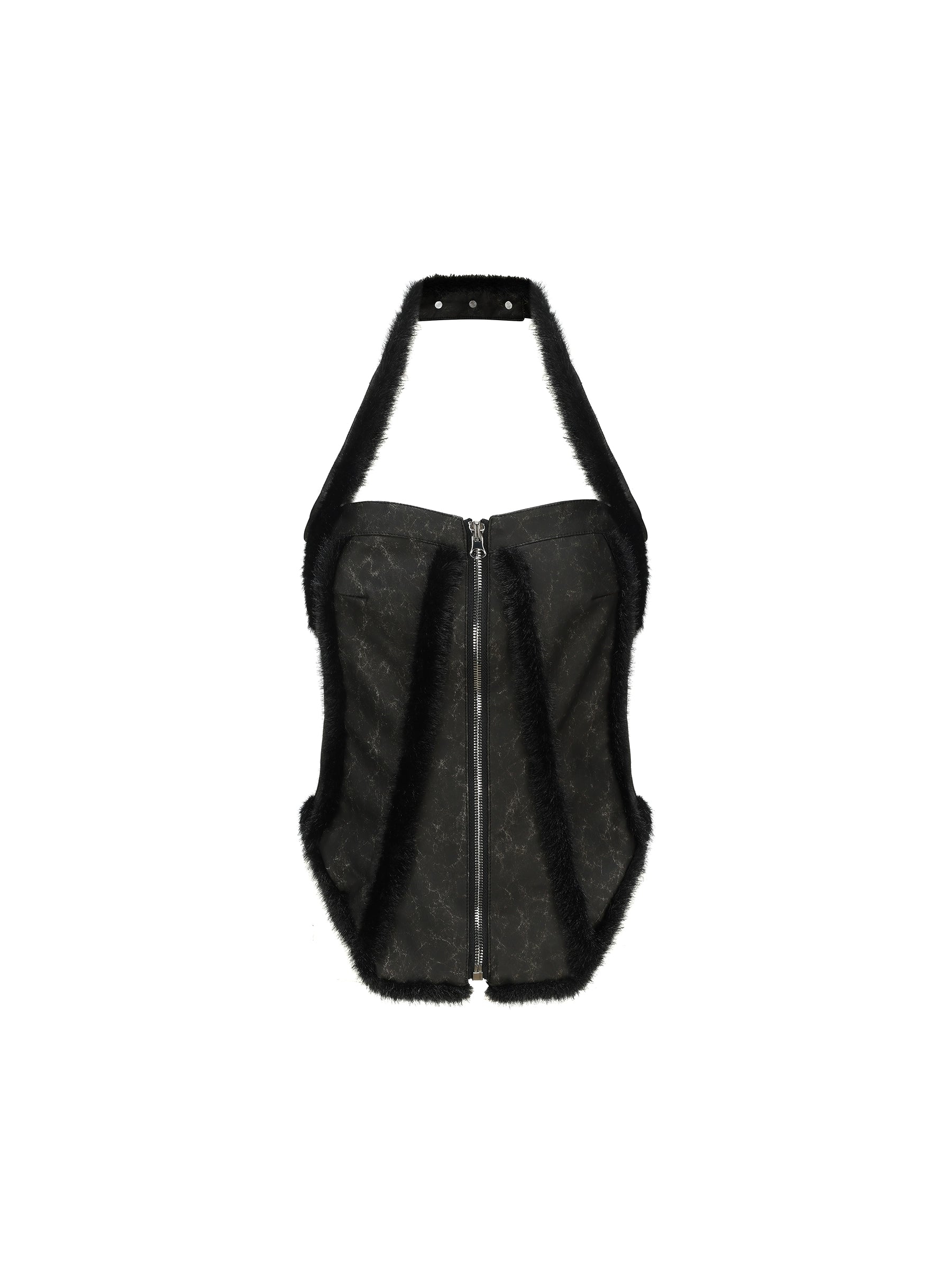 24ans PU Blend Cut Out Halter Top and Skirt Set MISSTT