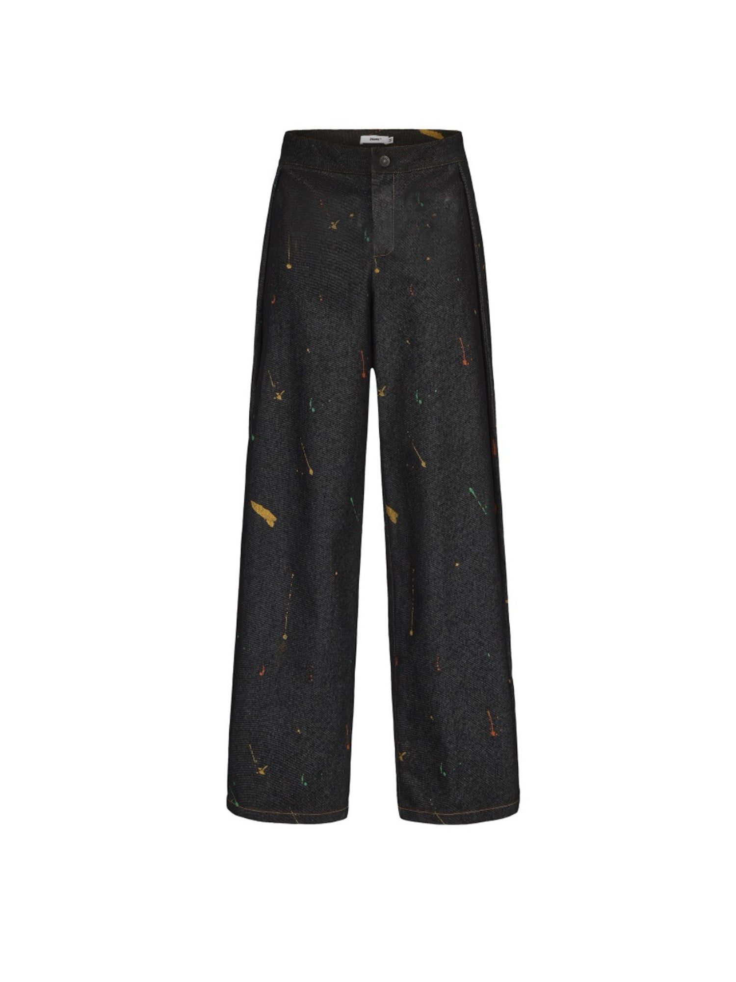 24ans Printed Fold Over Jeans With Splatter Detail MISSTT