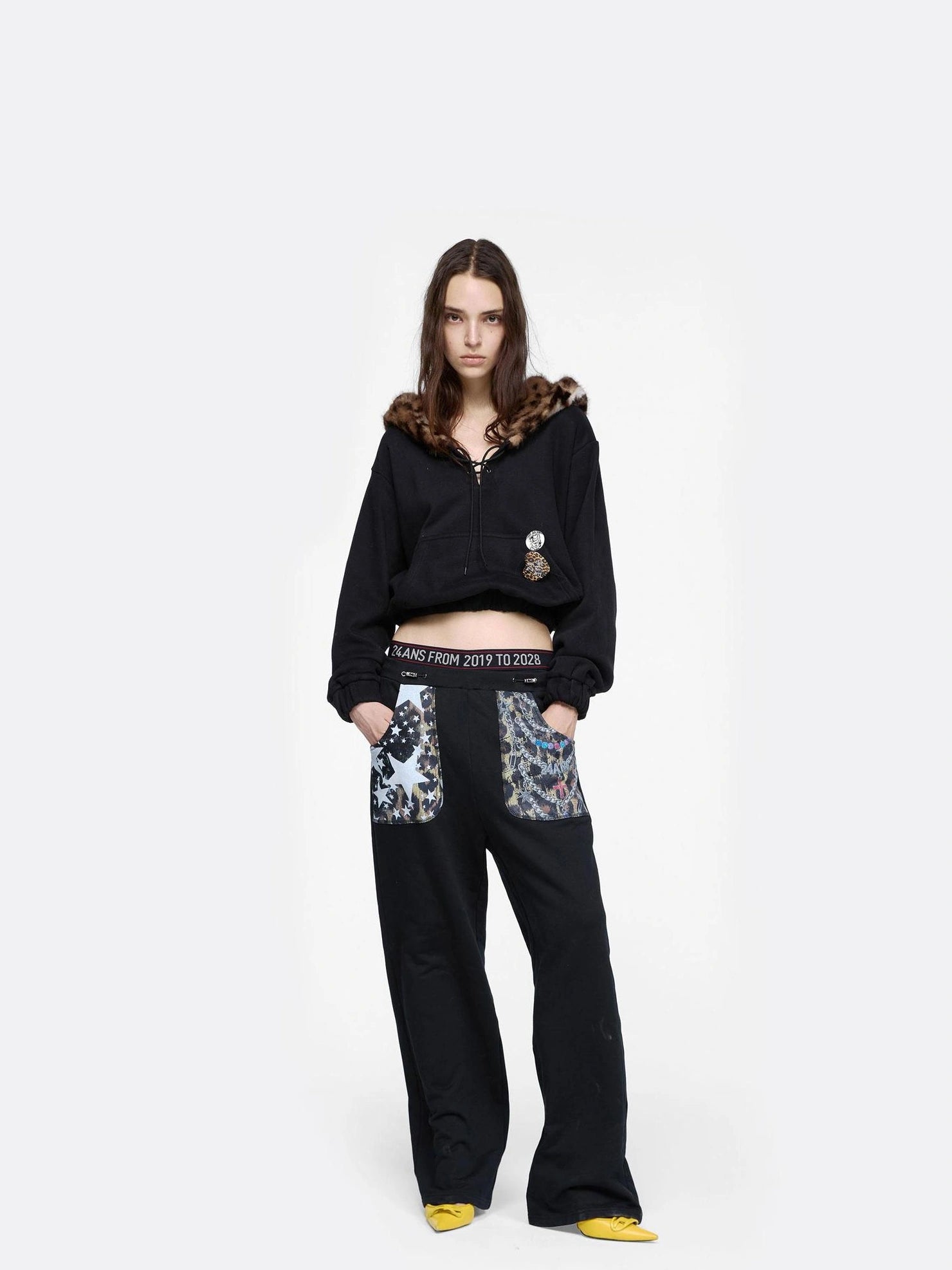 24ans Printed Pocket Casual Pants Pants