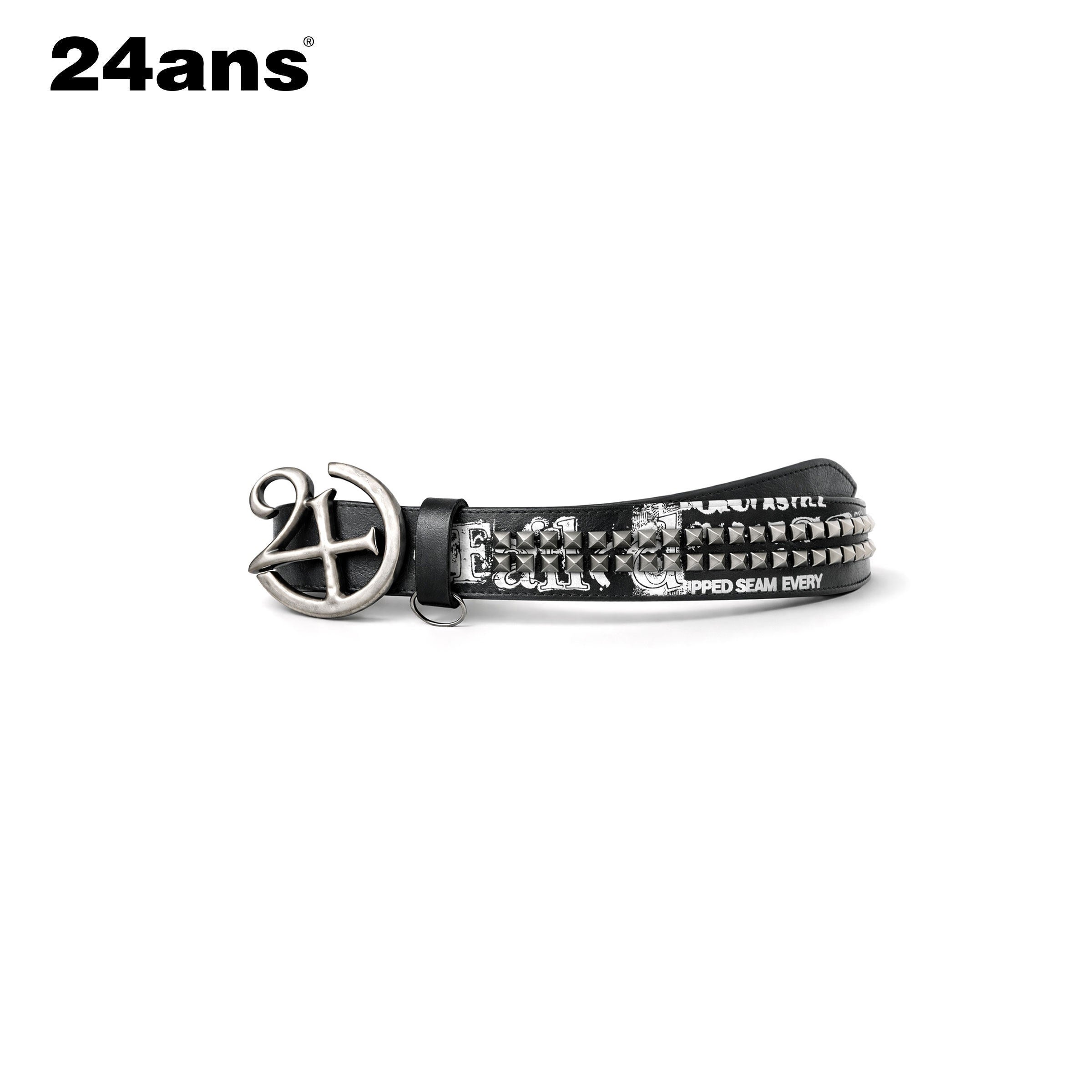 24ans Pu Leather Printed Pin Buckle Unisex Fashion Casual Burgundy Black Belts