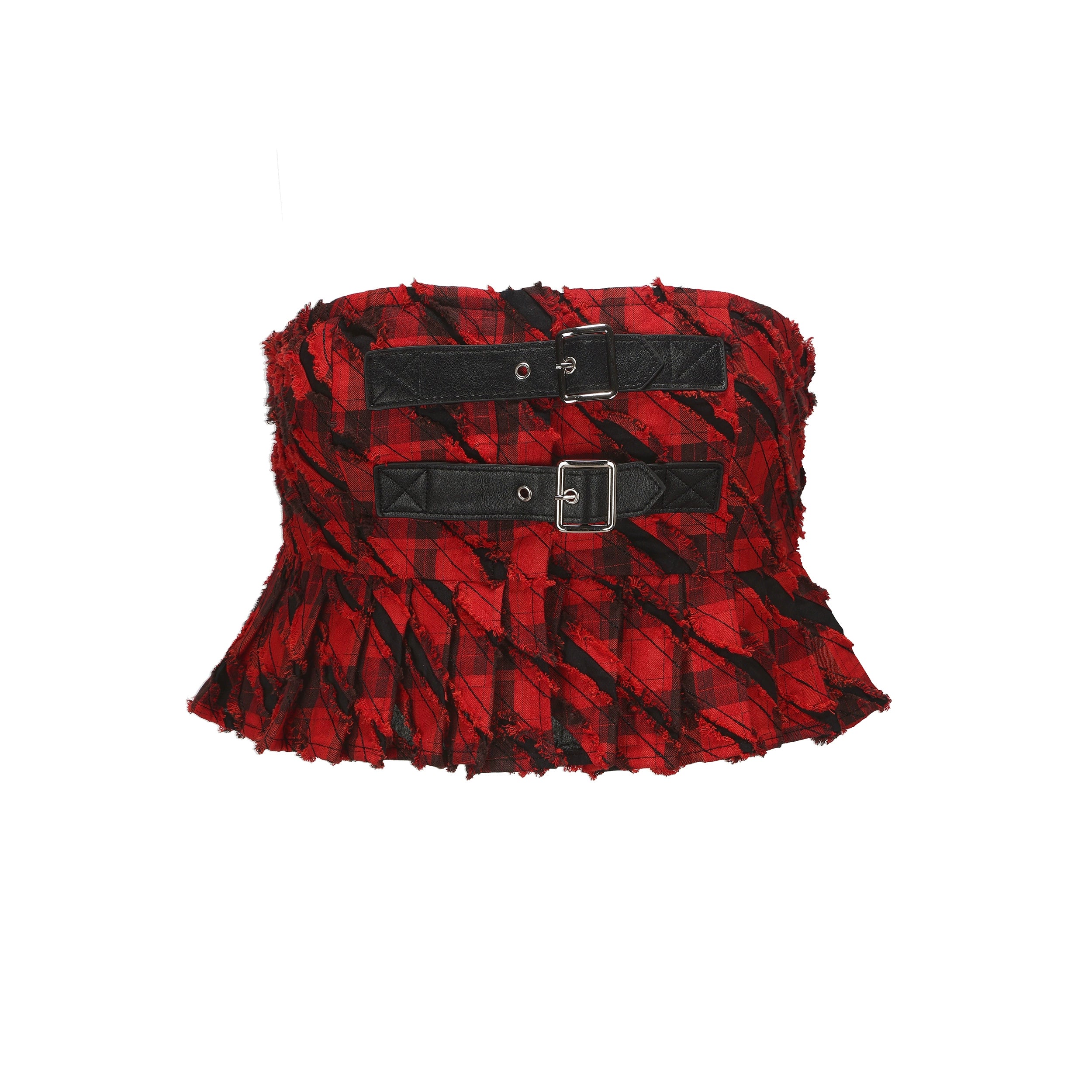 24ans Punk Corset Top In Checkered Cotton MISSTT