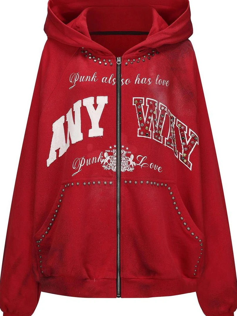 24ans Punk Love Cotton Hoodie Hoodies/Sweatshirt