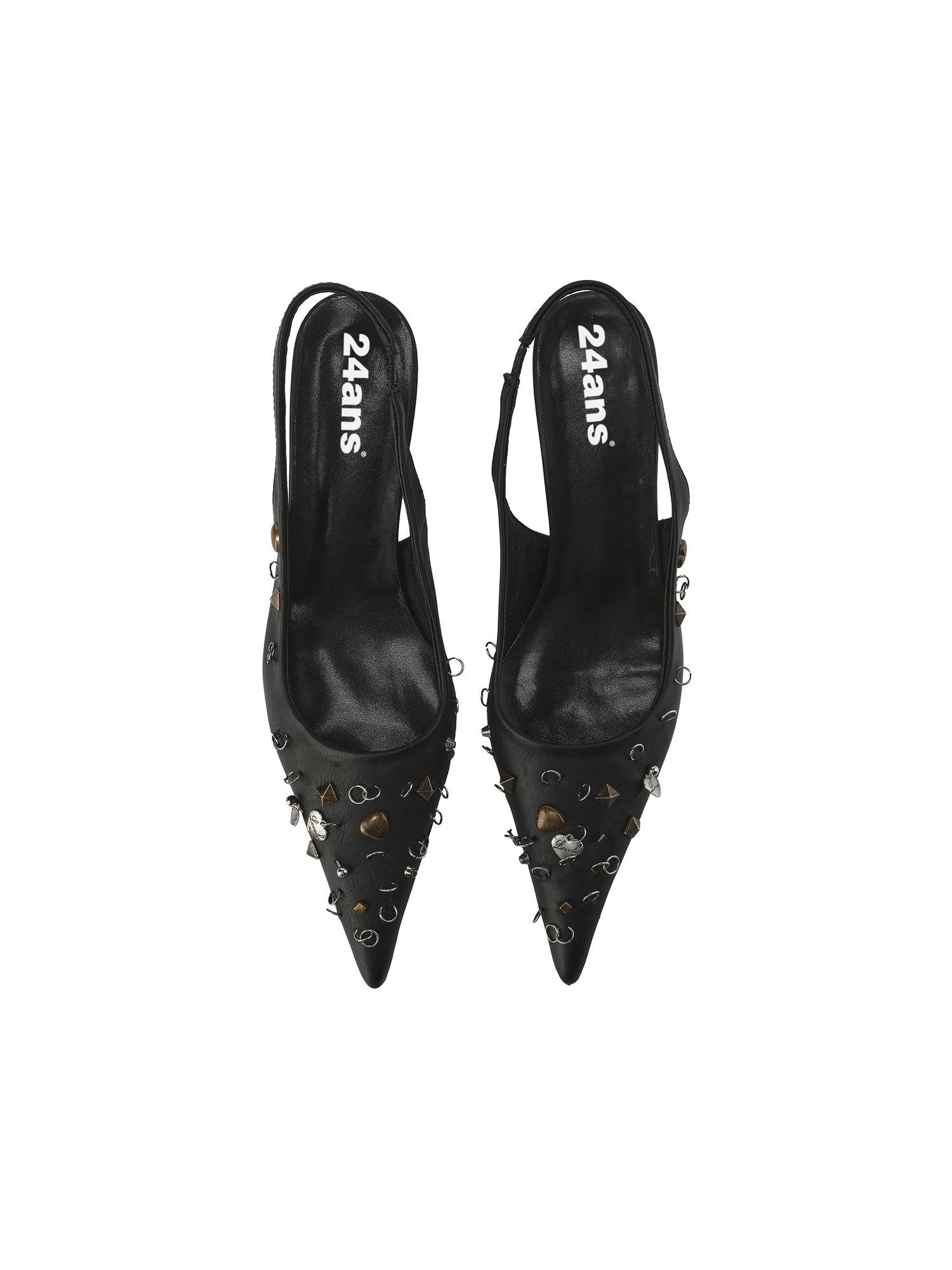 24ans Punk Low Heel Pointed Toe Shoes 6cm Heel