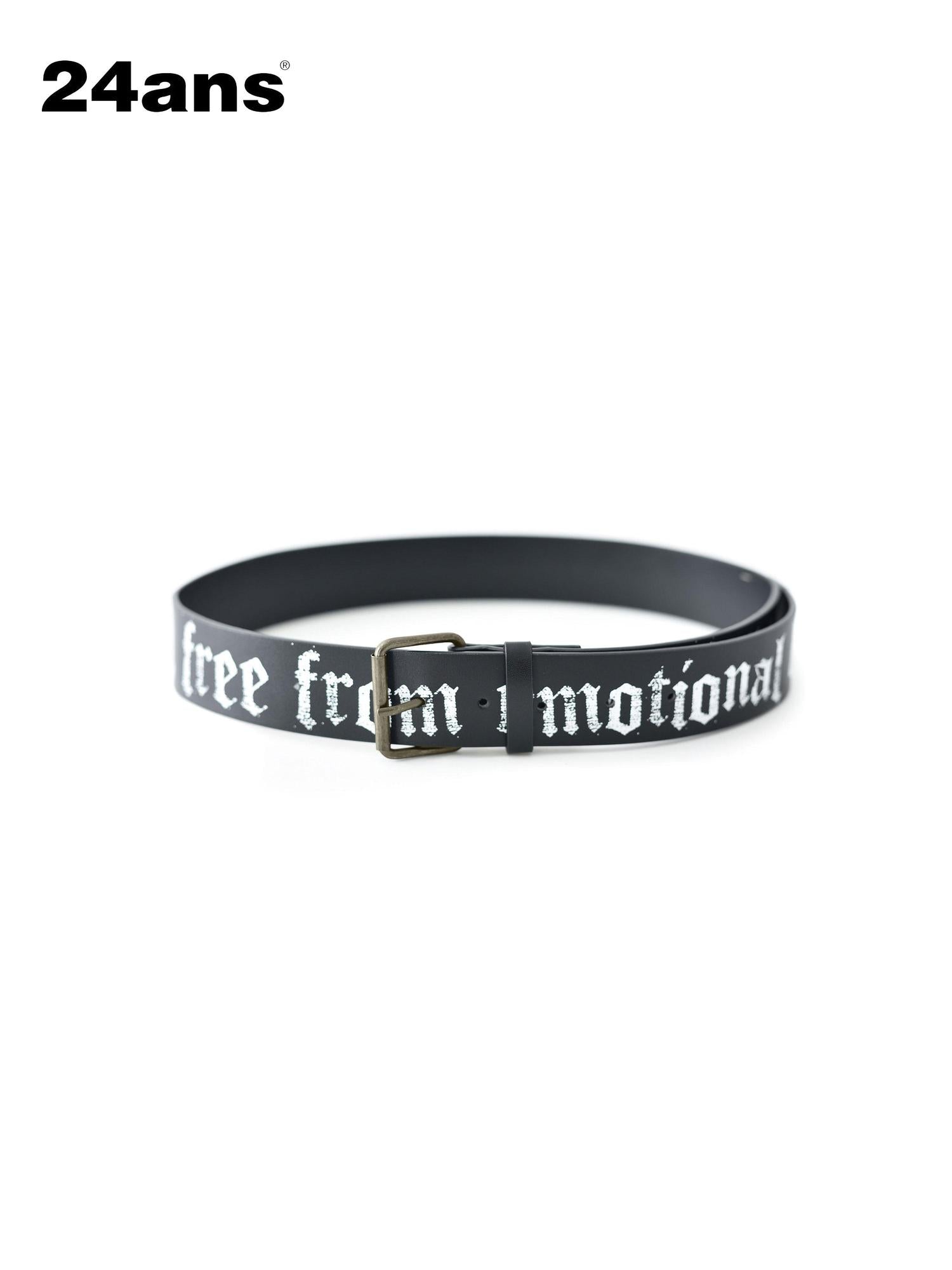 24ans Punk Slogan Custom Belt Black Red
