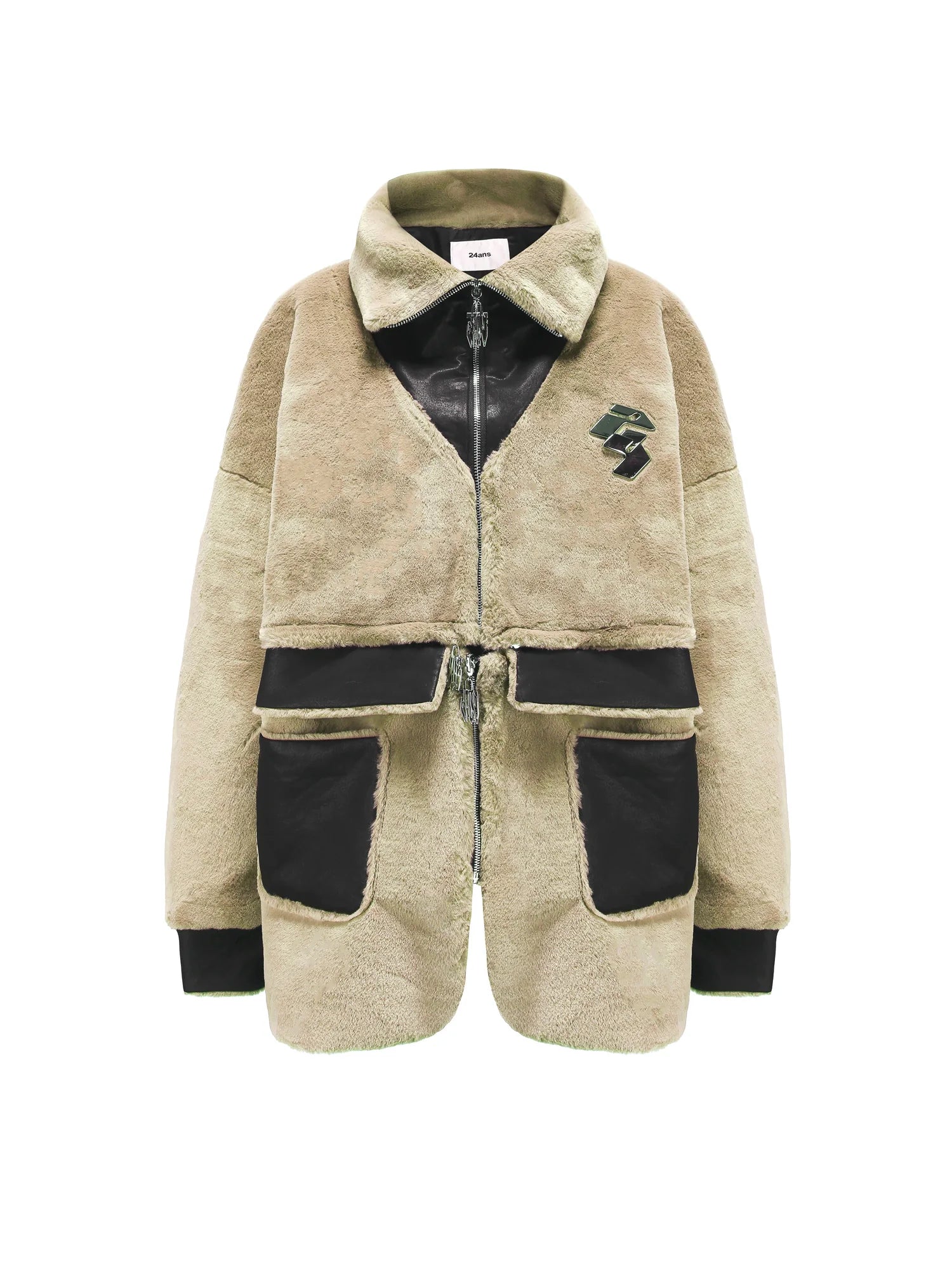 Removable Faux Fur Jacket With Functional Design