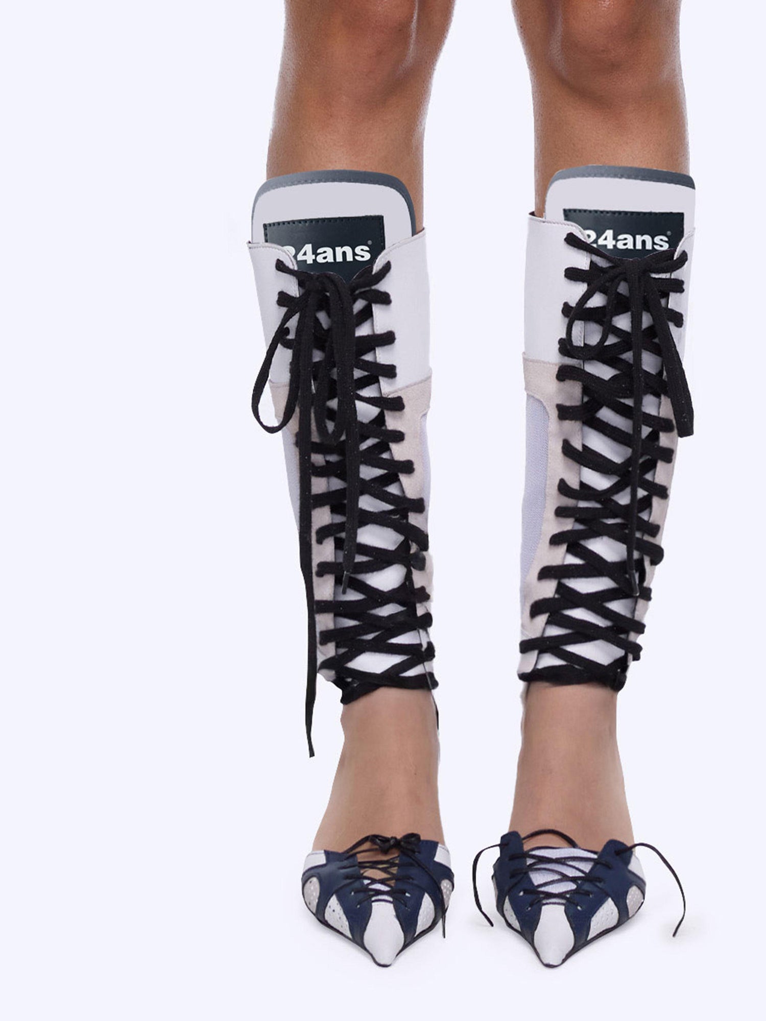 24ans Removable Strap Ankle Boots With Block Heel