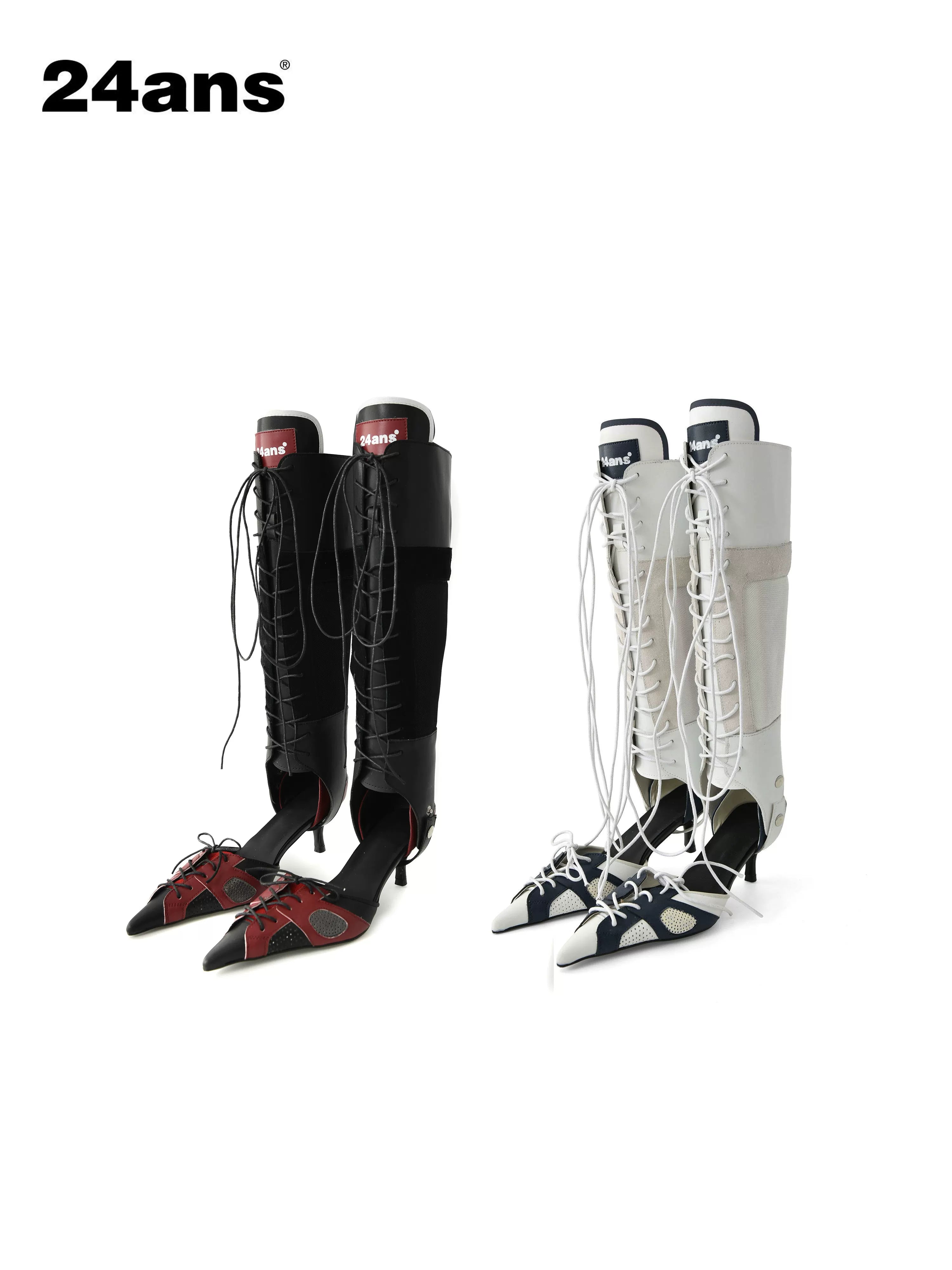 24ans Removable Strap Ankle Boots With Block Heel-1