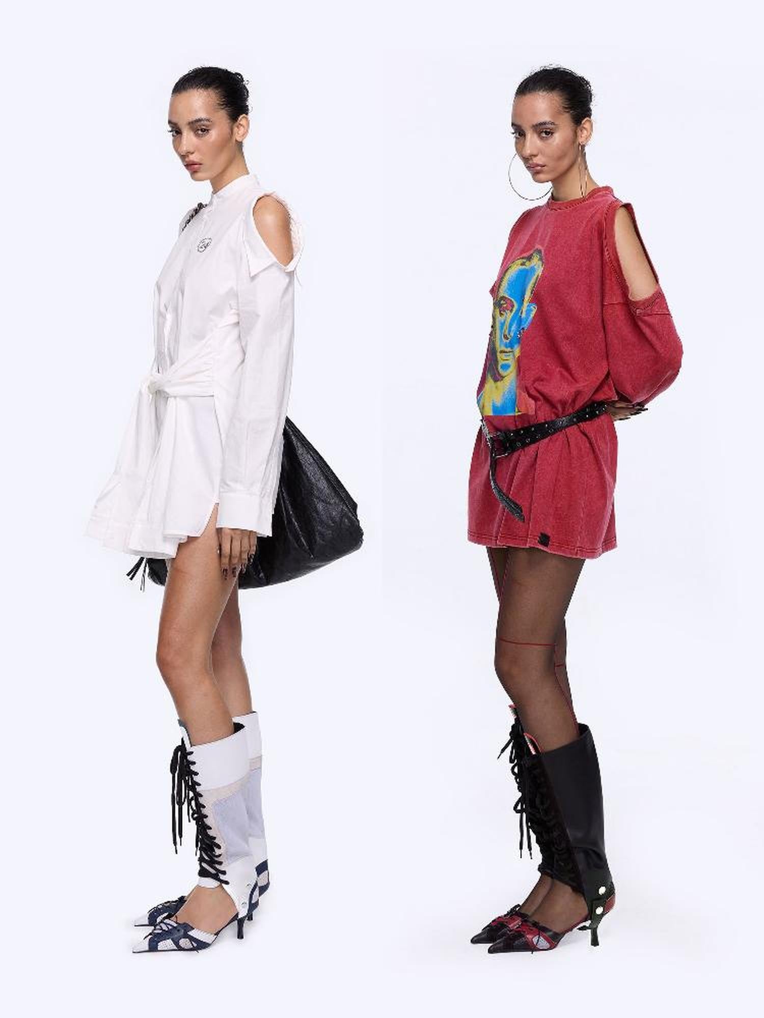 24ans Removable Strap Ankle Boots With Block Heel