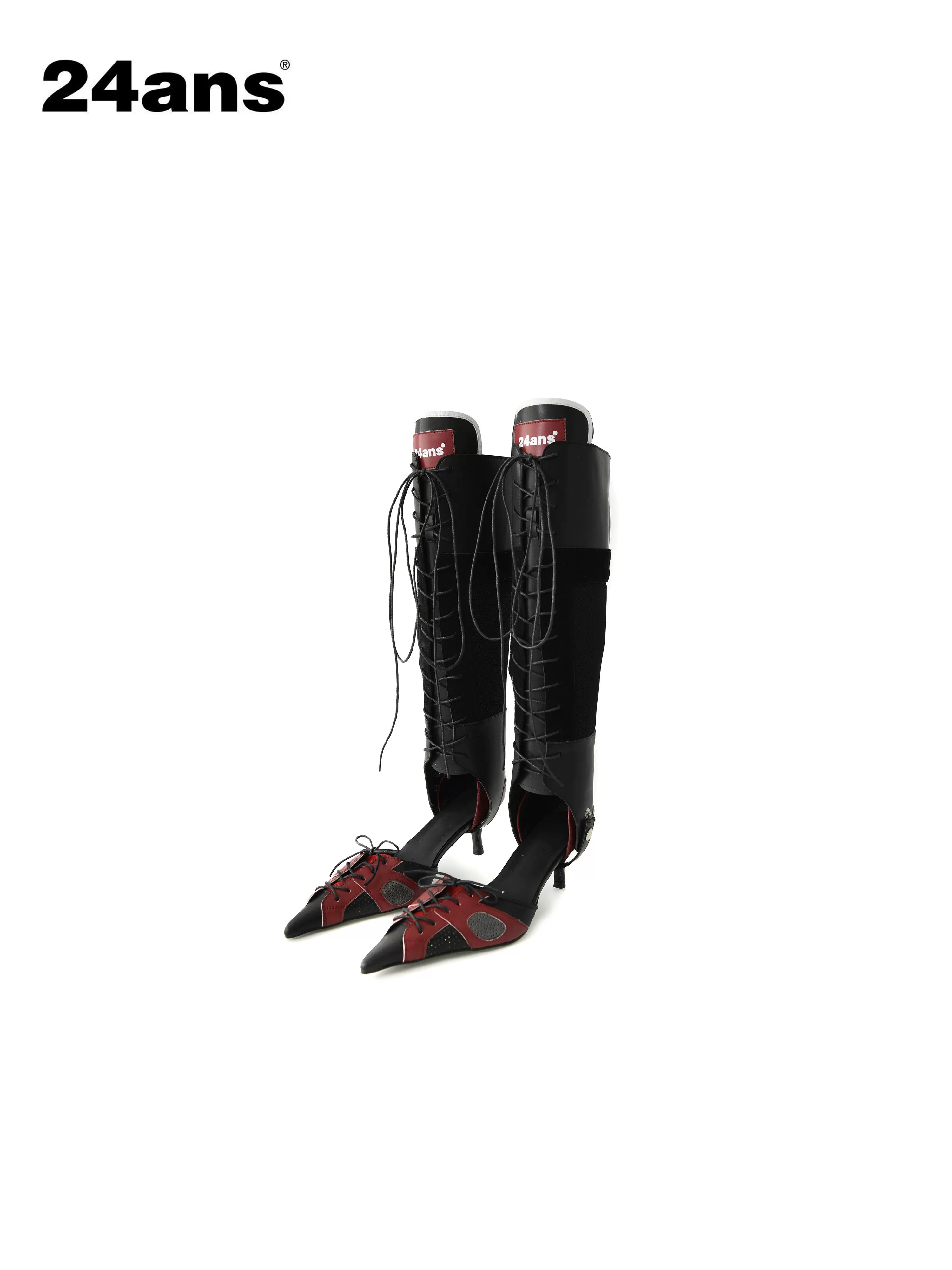 24ans Removable Strap Ankle Boots With Block Heel-2