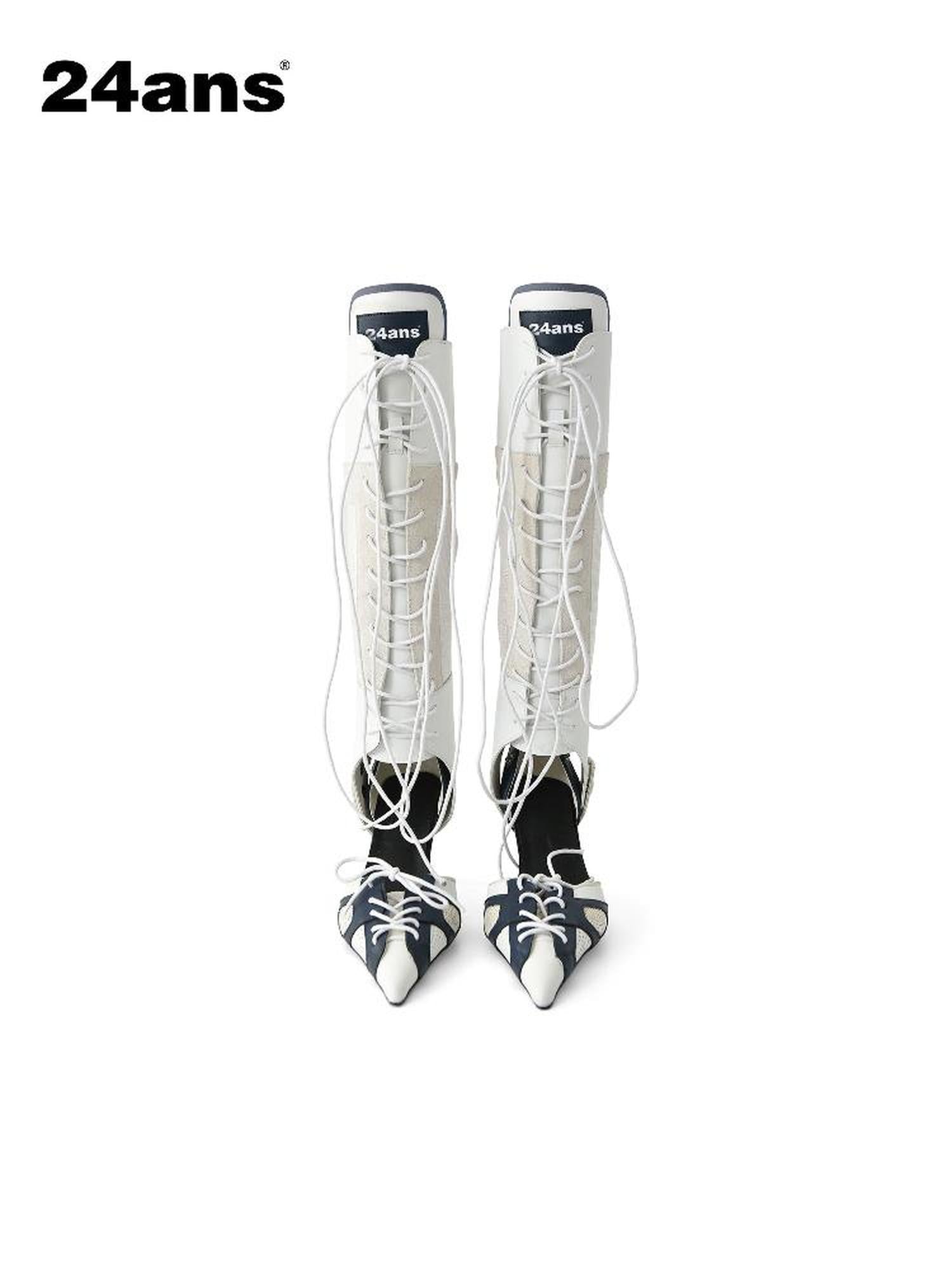 24ans Removable Strap Ankle Boots With Block Heel