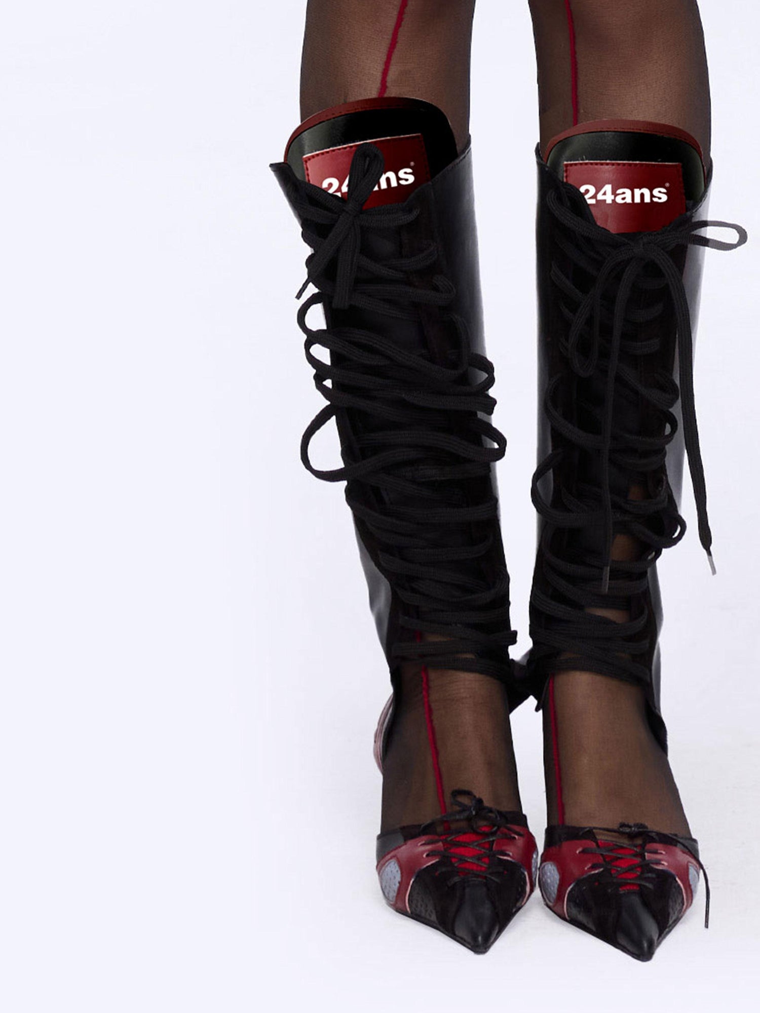 24ans Removable Strap Ankle Boots With Block Heel