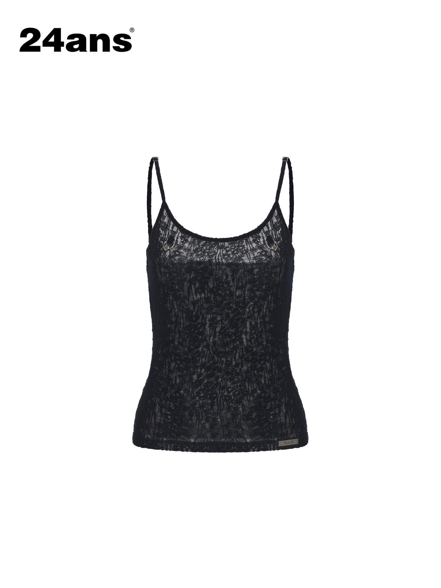24ans Retro Lace Jacquard Sheer Print Women&
