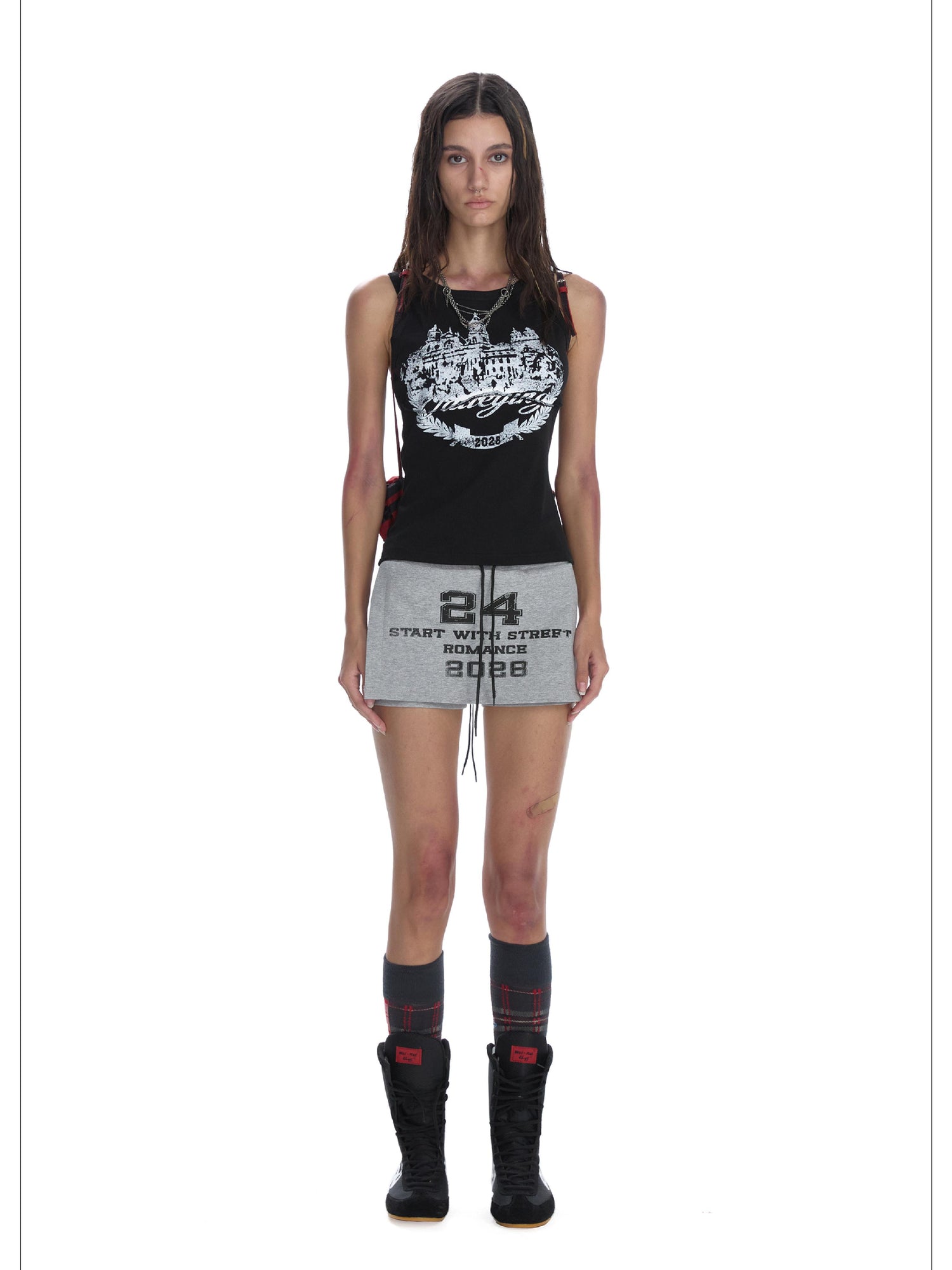 24ans Romance Street Punk Drawstring Shorts