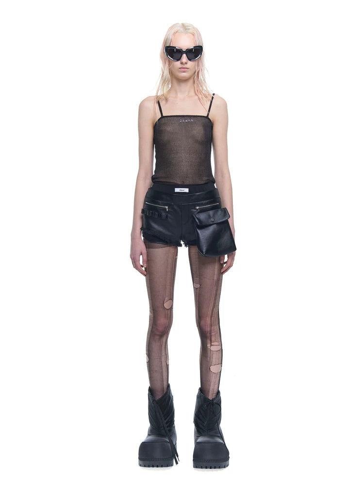 24ans Sheer Rayon Blend Slip Dress With Lace Trim-1