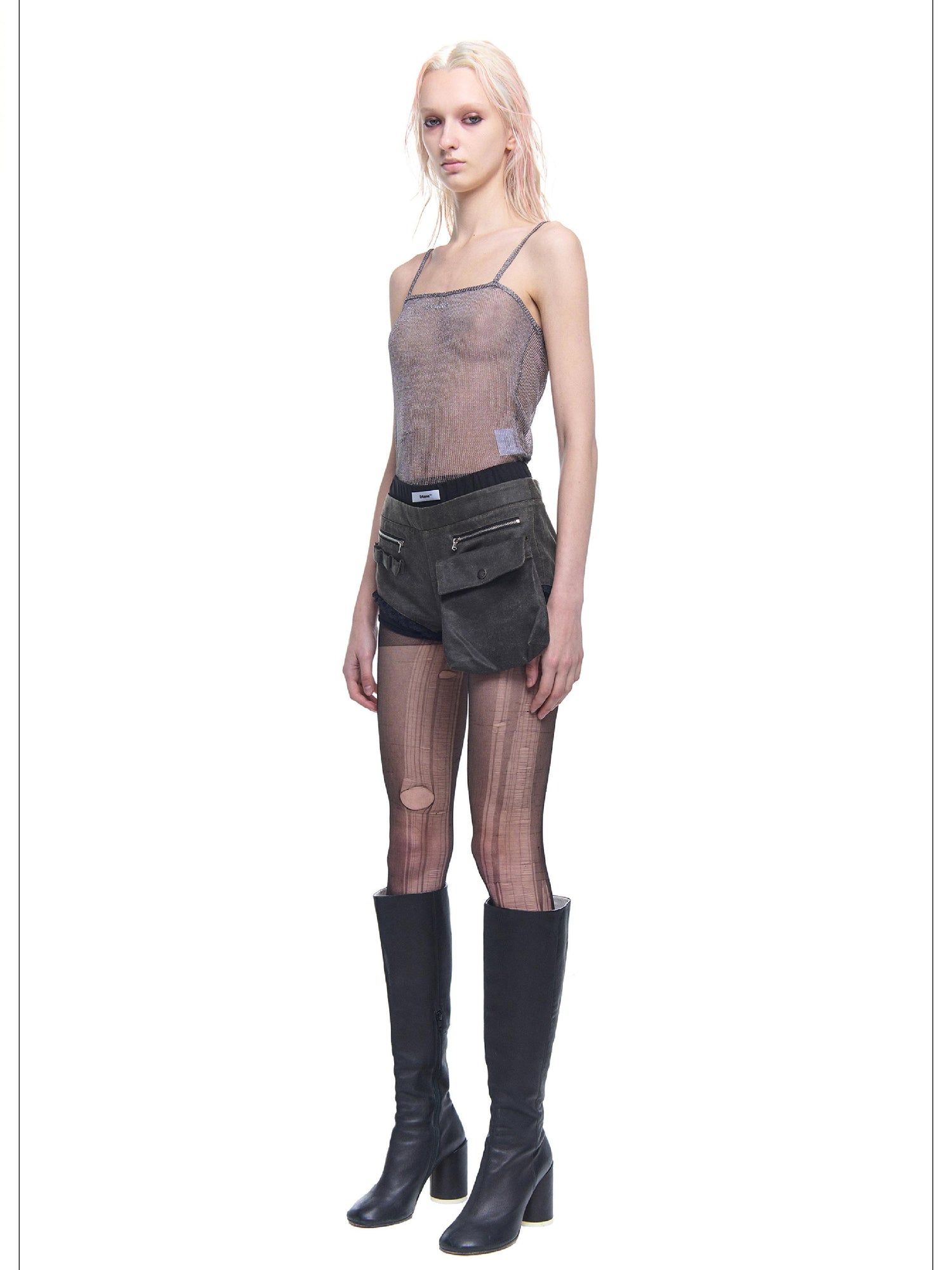 24ans Sheer Rayon Blend Slip Dress With Lace Trim