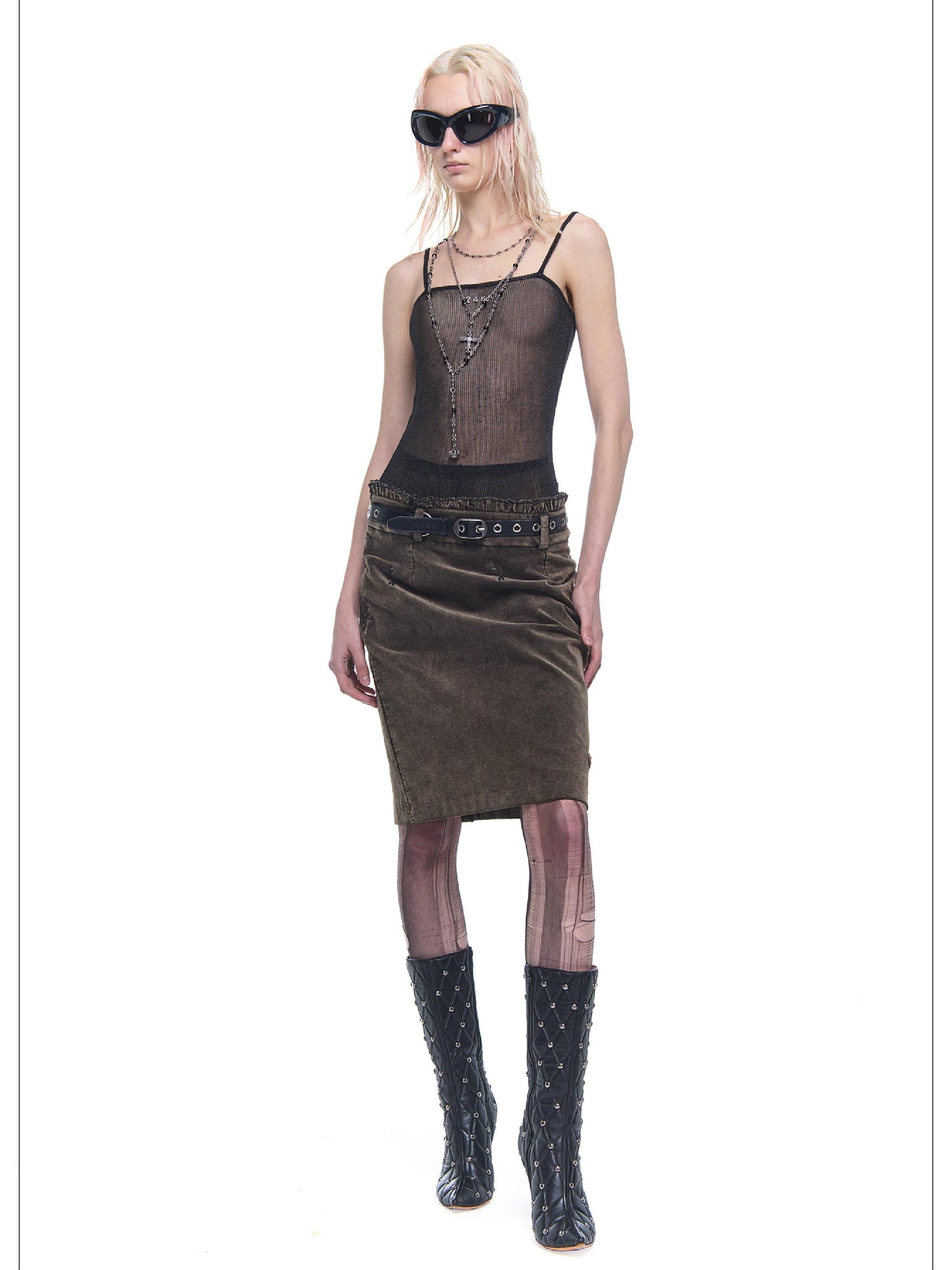 24ans Sheer Rayon Blend Slip Dress With Lace Trim