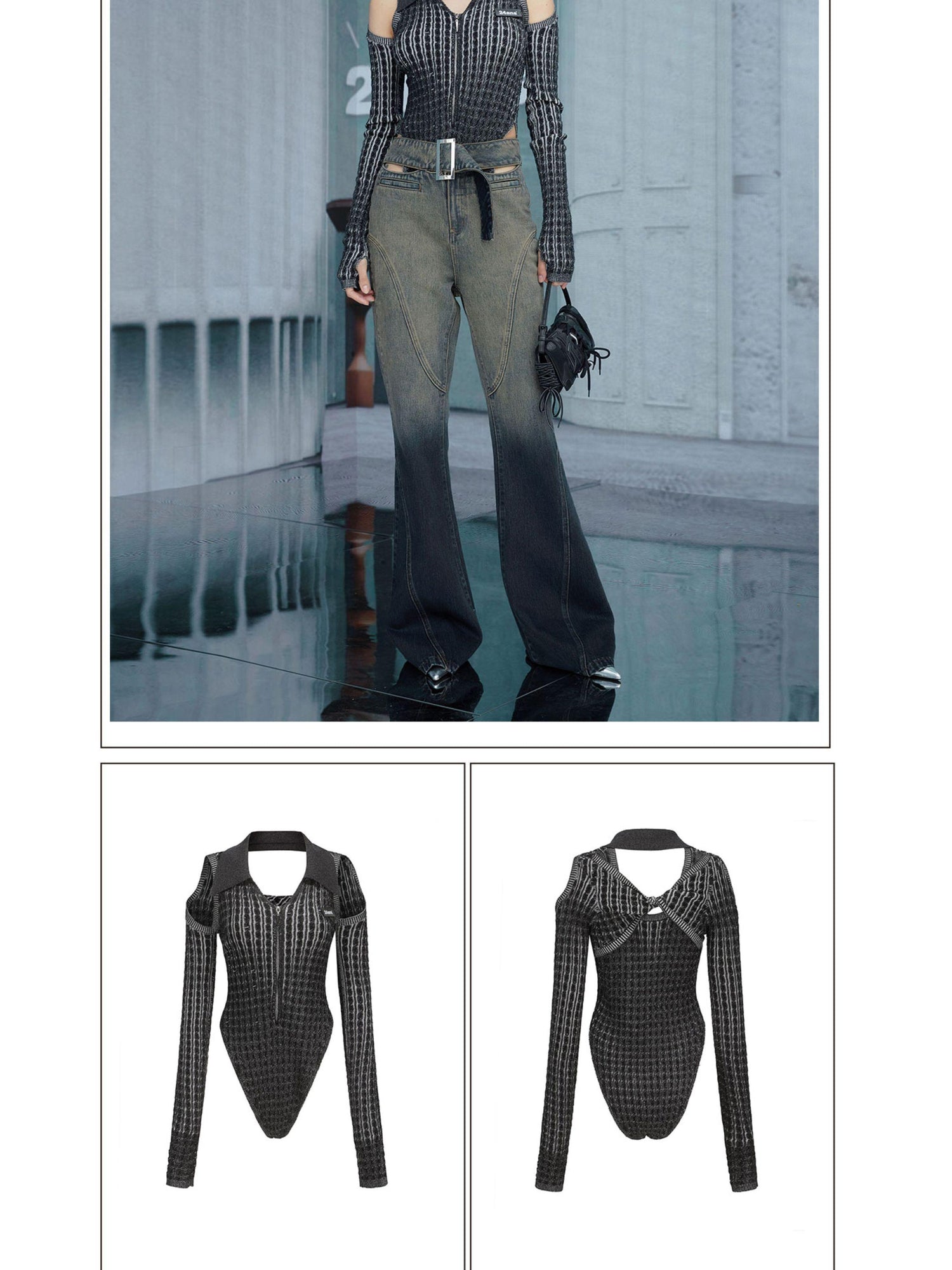 24ans Slim Fit Cutout Back Bodysuit