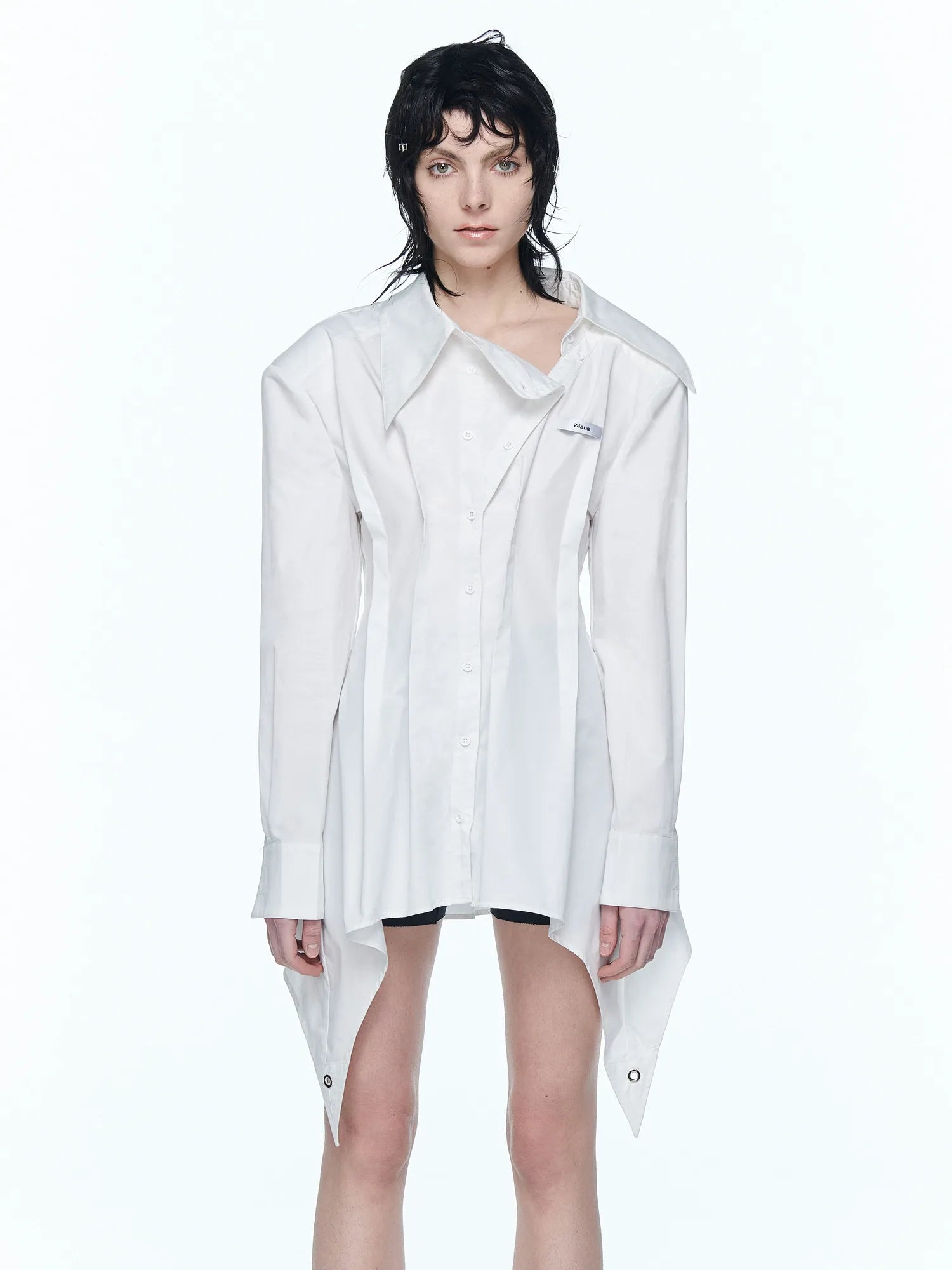 Slinky Waist Tie Shirt Dress