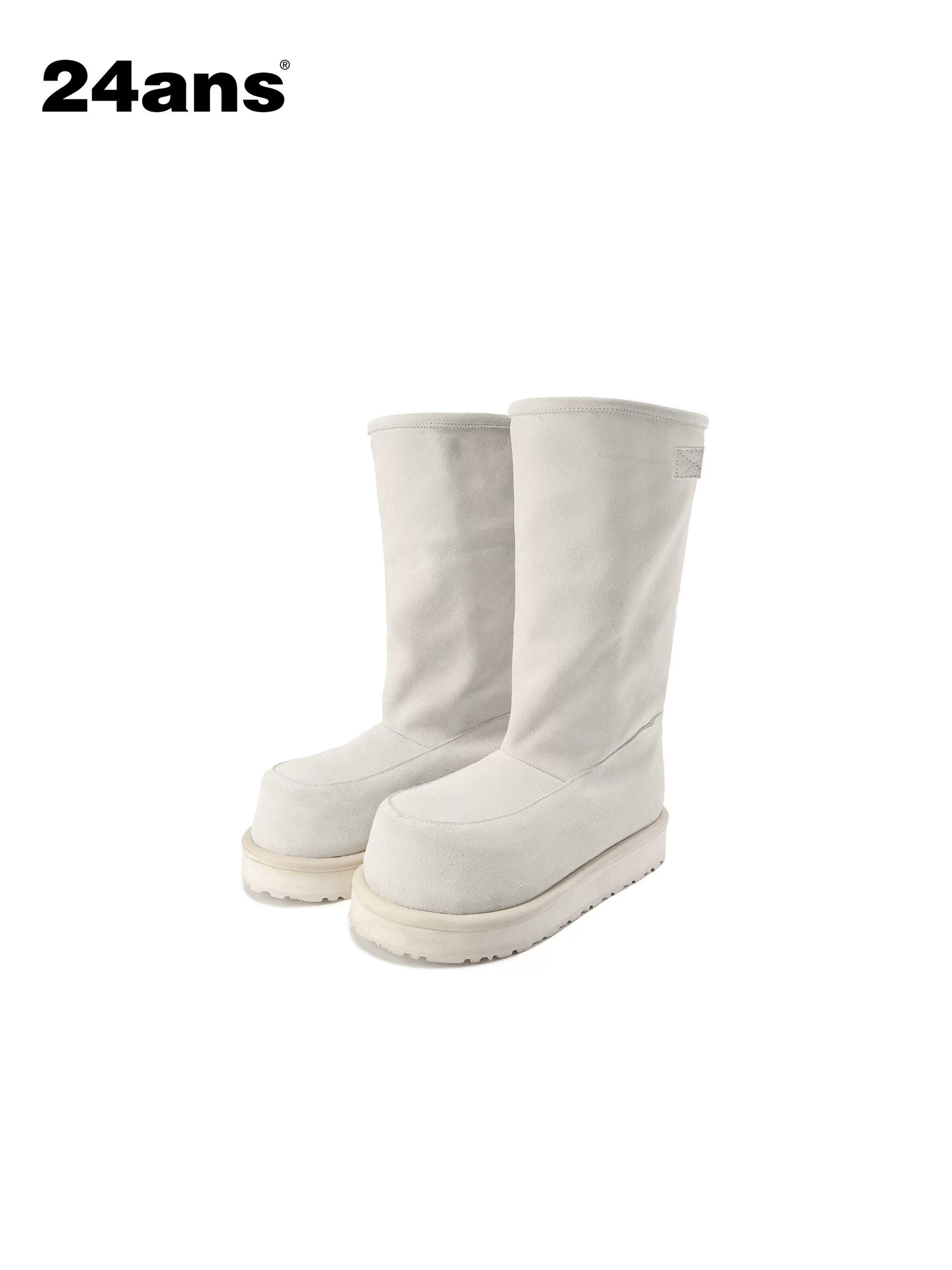 24ans Snow Boots With Cuff Wrap 5cm Heel Genuine Suede 450g Plush Lining-2
