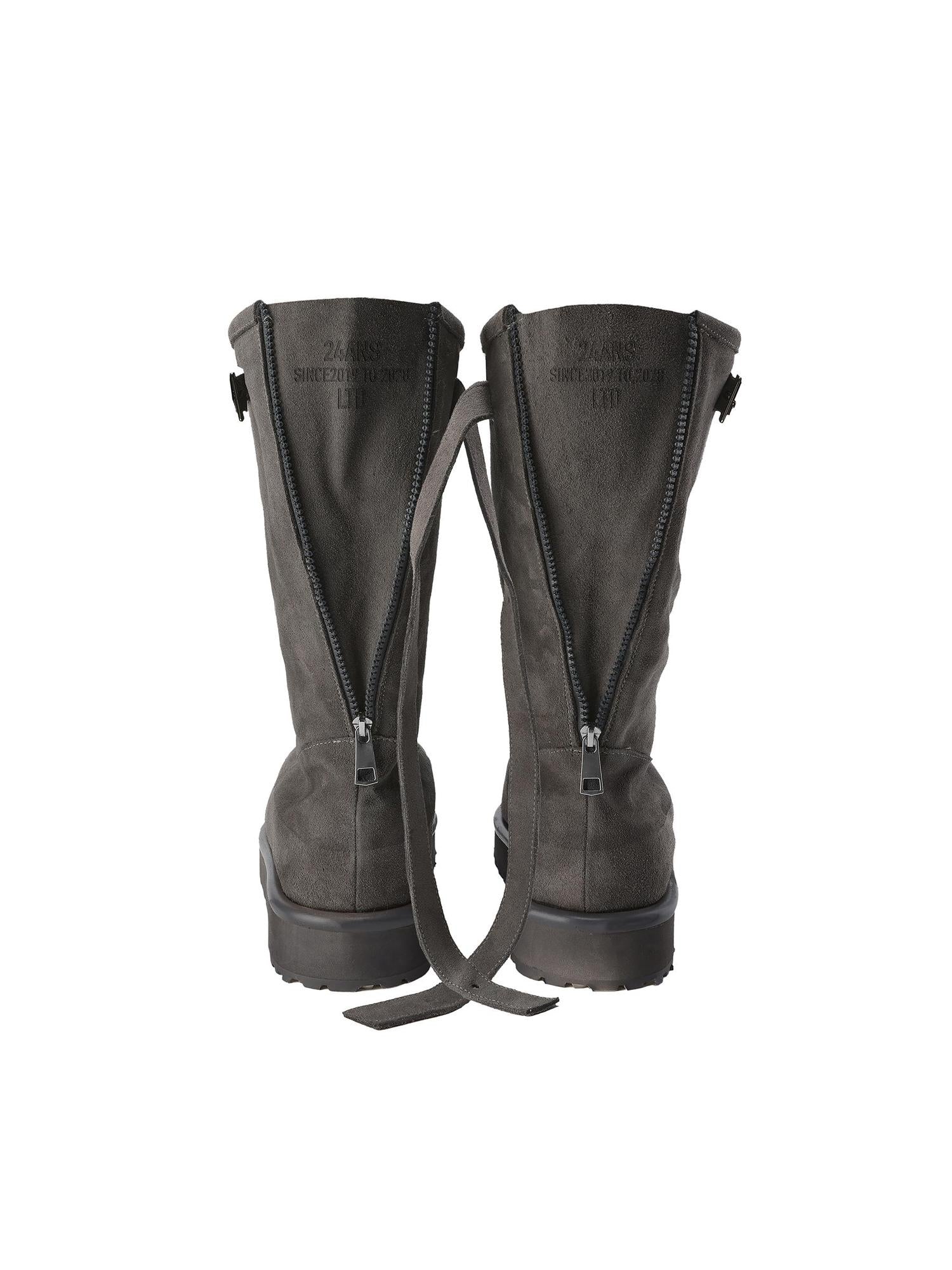 24ans Snow Boots With Cuff Wrap 5cm Heel Genuine Suede 450g Plush Lining