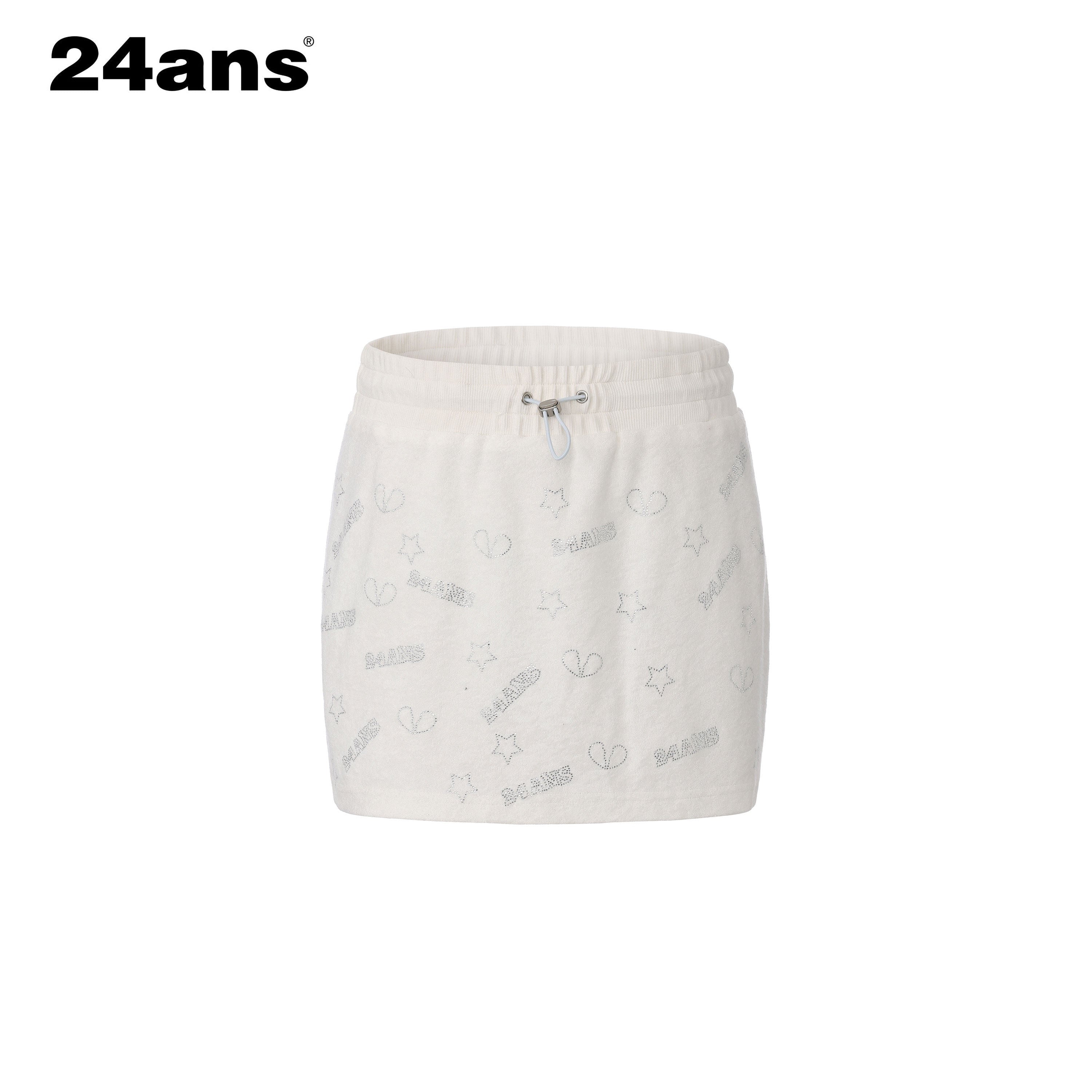 24ans Soft Ribbed Letter Crop Vest Mini Skirt Women Two Piece Knit Top & Skirt Sets