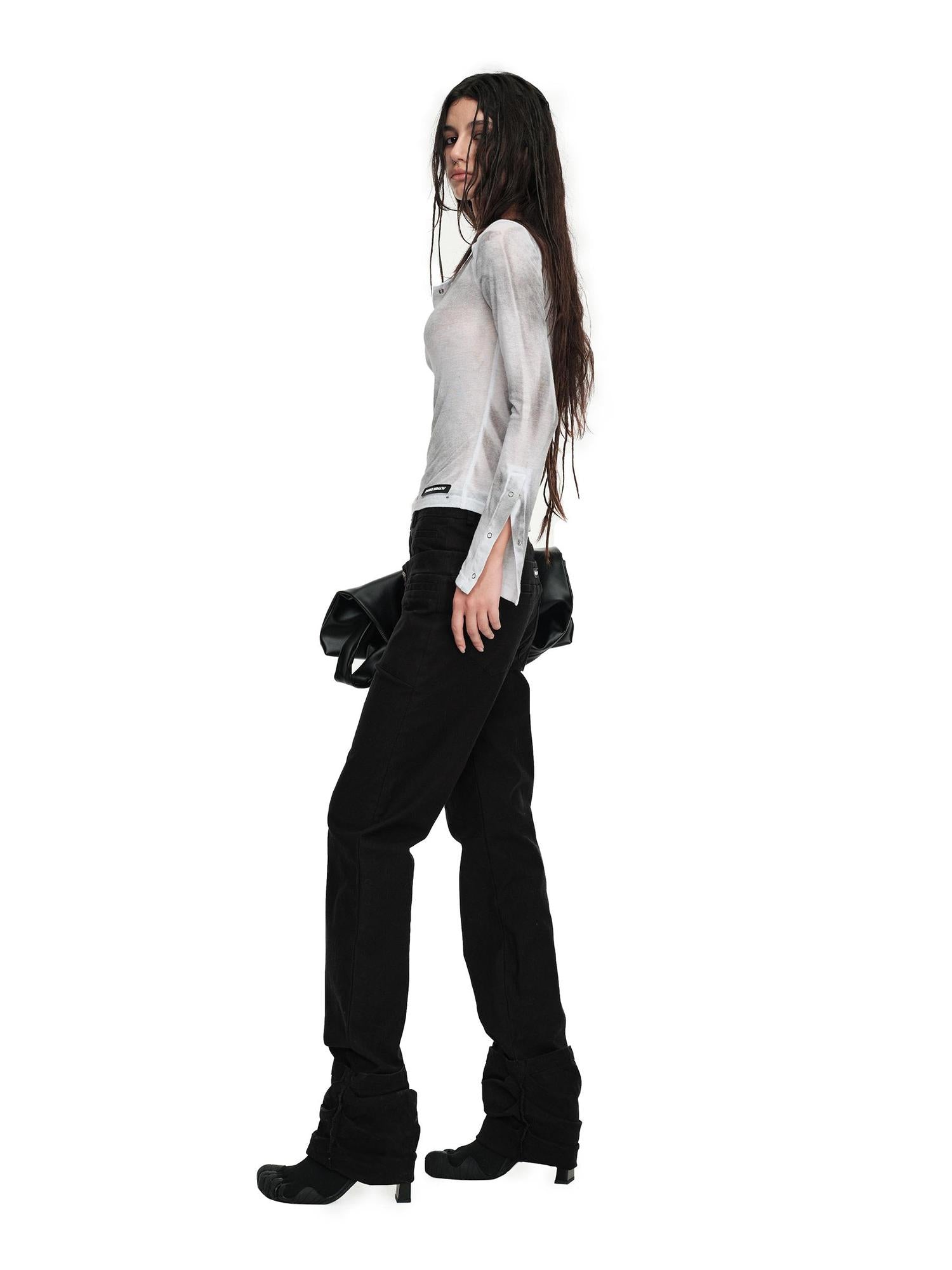 24ans Straight Leg Stacked Pleat Pants For Slim Waist And Long Legs