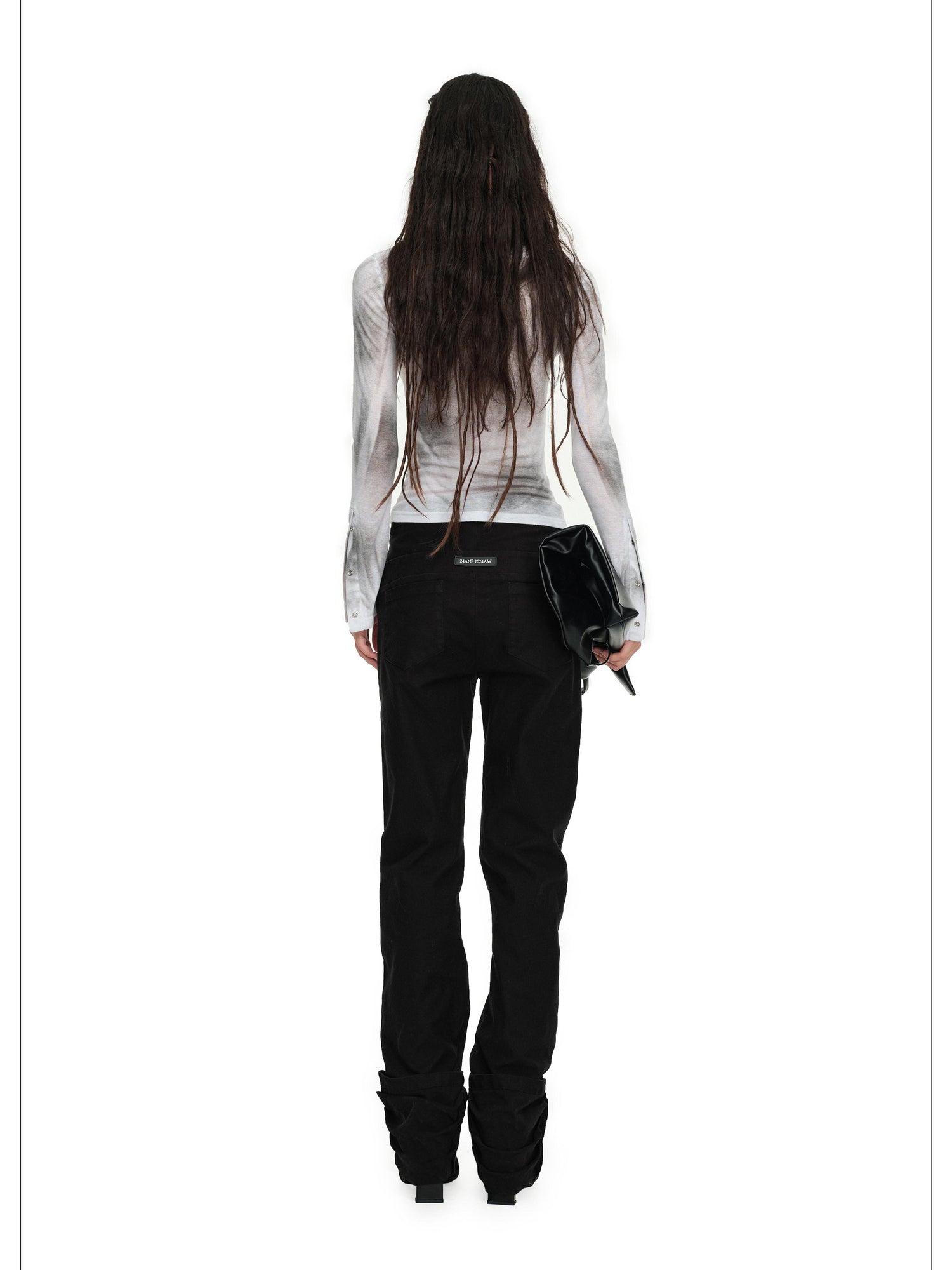 24ans Straight Leg Stacked Pleat Pants For Slim Waist And Long Legs