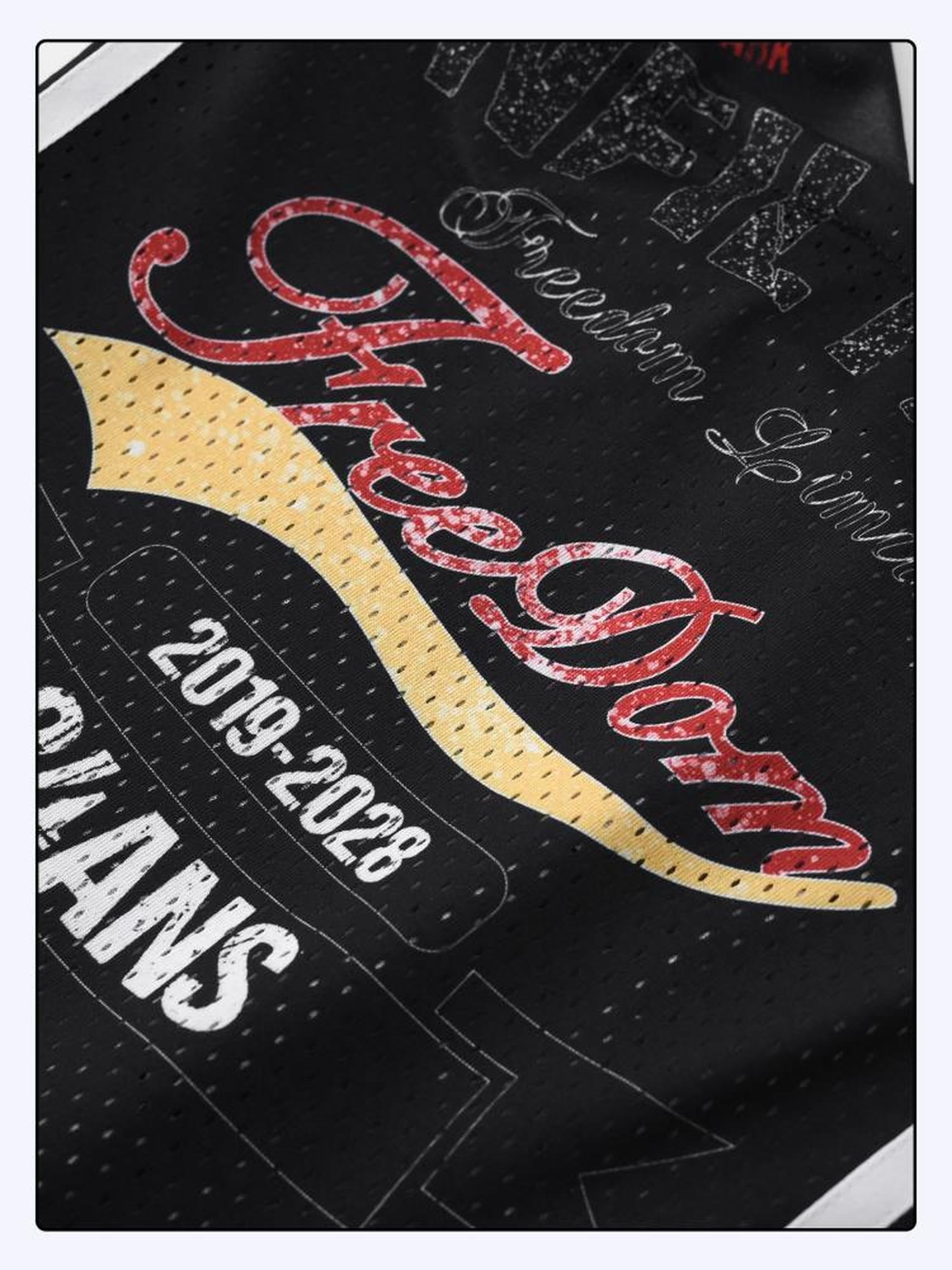 24ans Strap Letter Print Lace Trim Jersey Dress